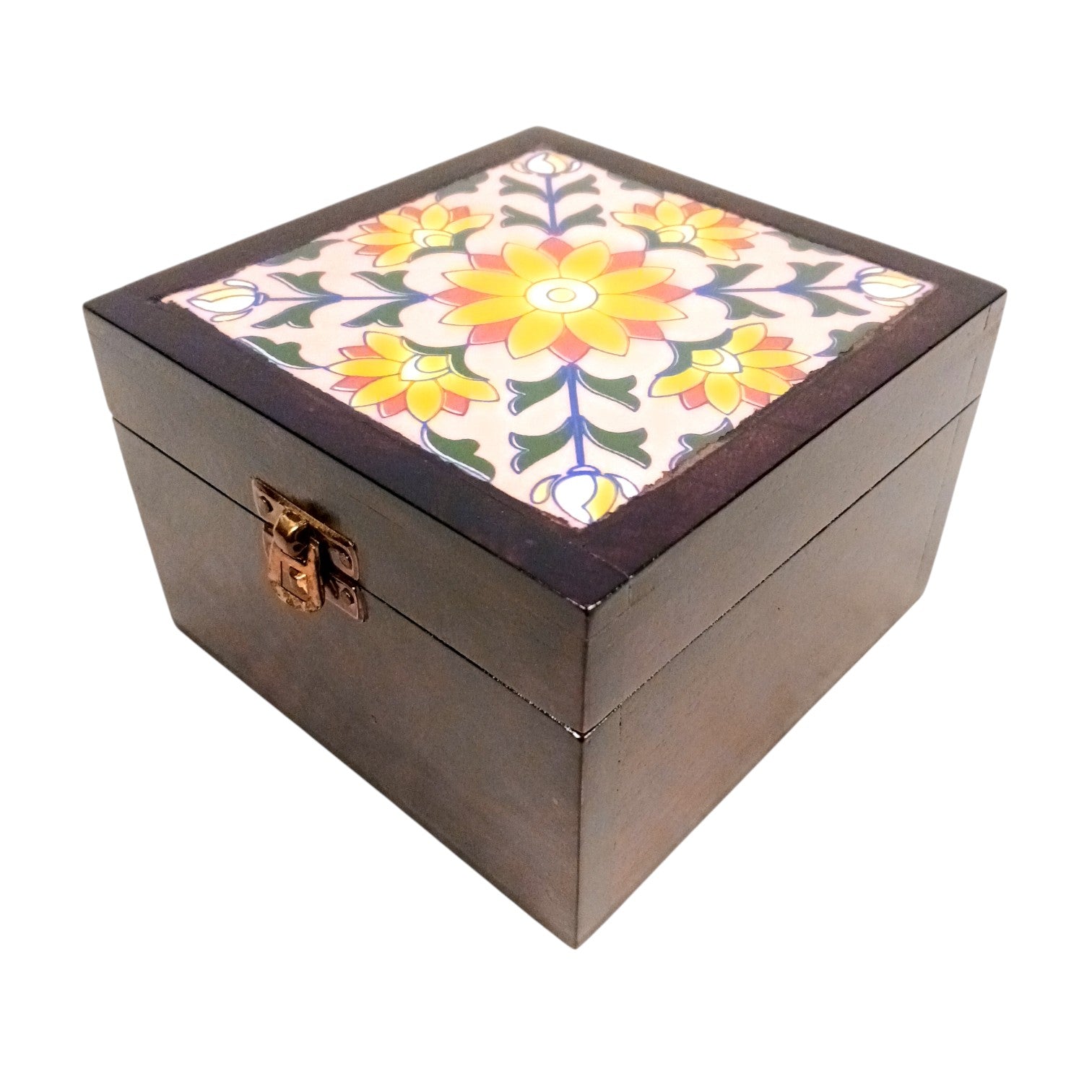 Wooden Jewellery Box | Handcrafted Storage Box | Antique Jewelry Organizer | Trinket Box for Rings, Earrings, Necklaces | Multipurpose Box | Home Decor & Gift Item - 6 Inch - Apkamart