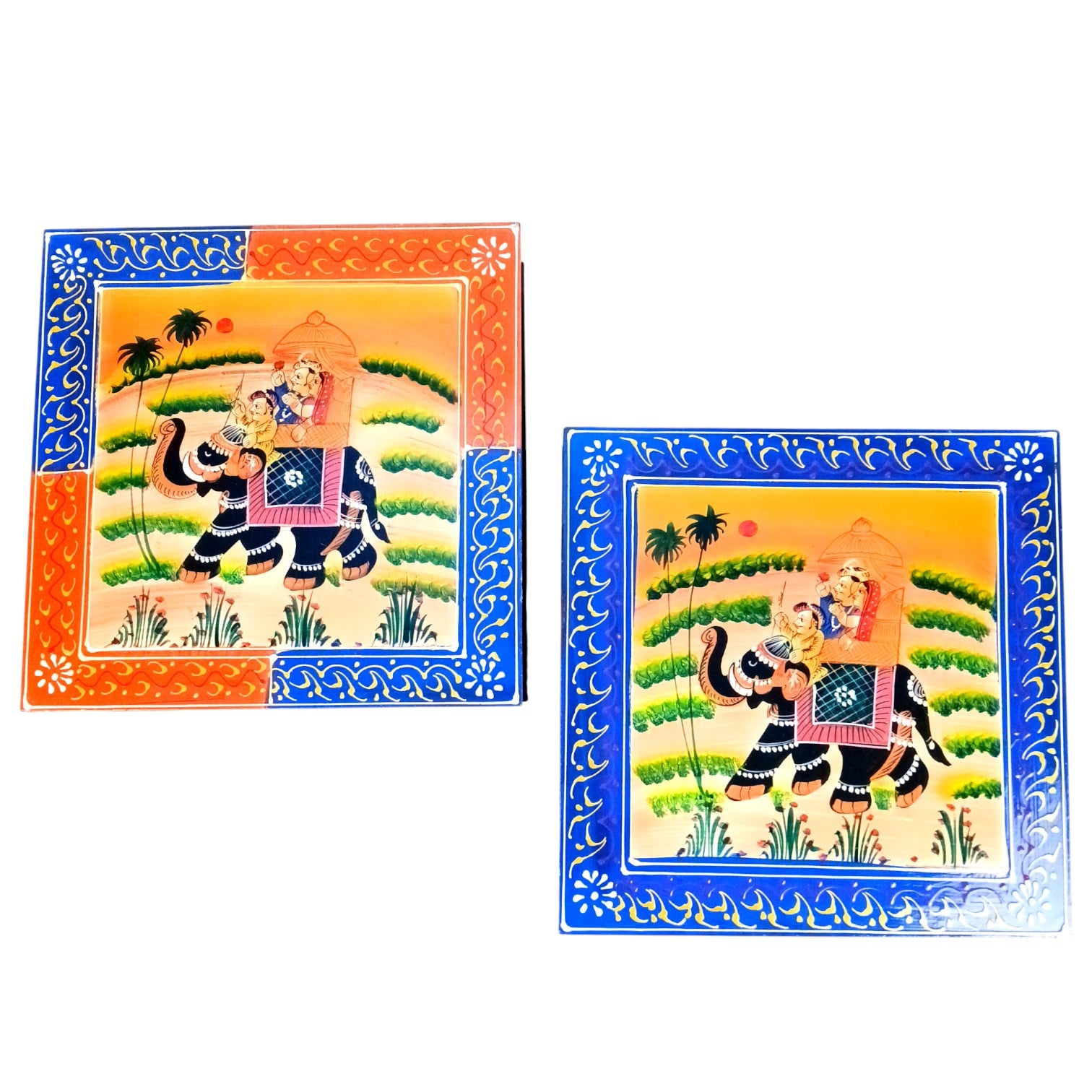 Jewellery Box with Elephant Design| Handcrafted Decorative Storage Box for Jewellery, Keepsakes & Gifting | Traditional Wooden Organizer for Home Decor - 12 Inch (Pack Of 2) - Apkamart