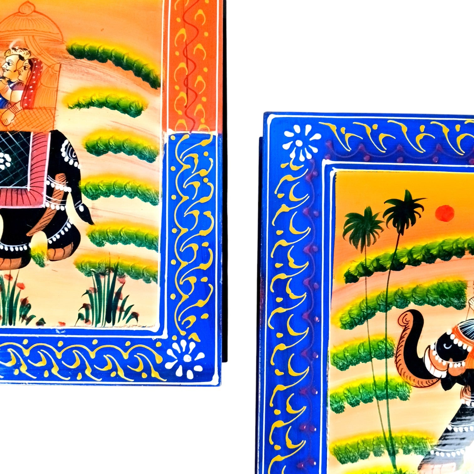 Jewellery Box with Elephant Design| Handcrafted Decorative Storage Box for Jewellery, Keepsakes & Gifting | Traditional Wooden Organizer for Home Decor - 12 Inch (Pack Of 2) - Apkamart