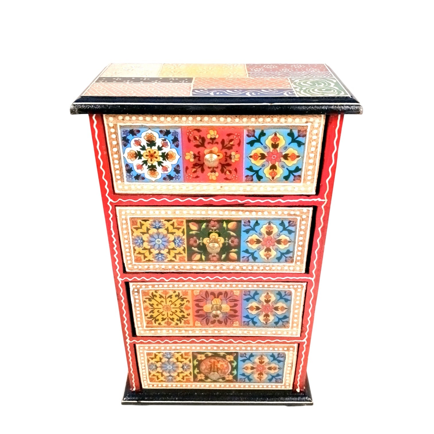 Jewellery Box | Jewellery Organizer with 4 Drawers | Storage Case for Rings, Earrings, Chains, Bangles & Makeup | Vanity Box for Women & Girls – 14 Inch - Apkamart