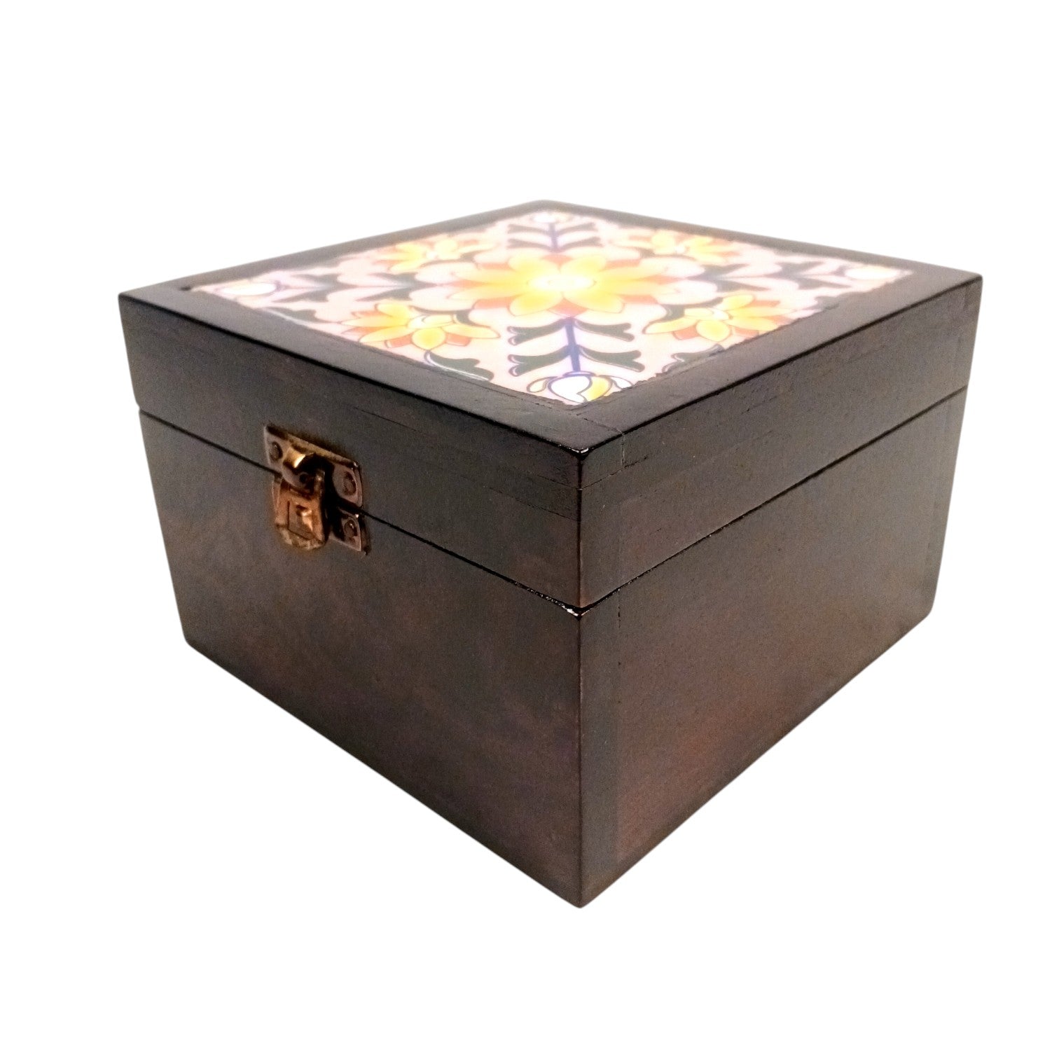 Wooden Jewellery Box | Handcrafted Storage Box | Antique Jewelry Organizer | Trinket Box for Rings, Earrings, Necklaces | Multipurpose Box | Home Decor & Gift Item - 6 Inch - Apkamart