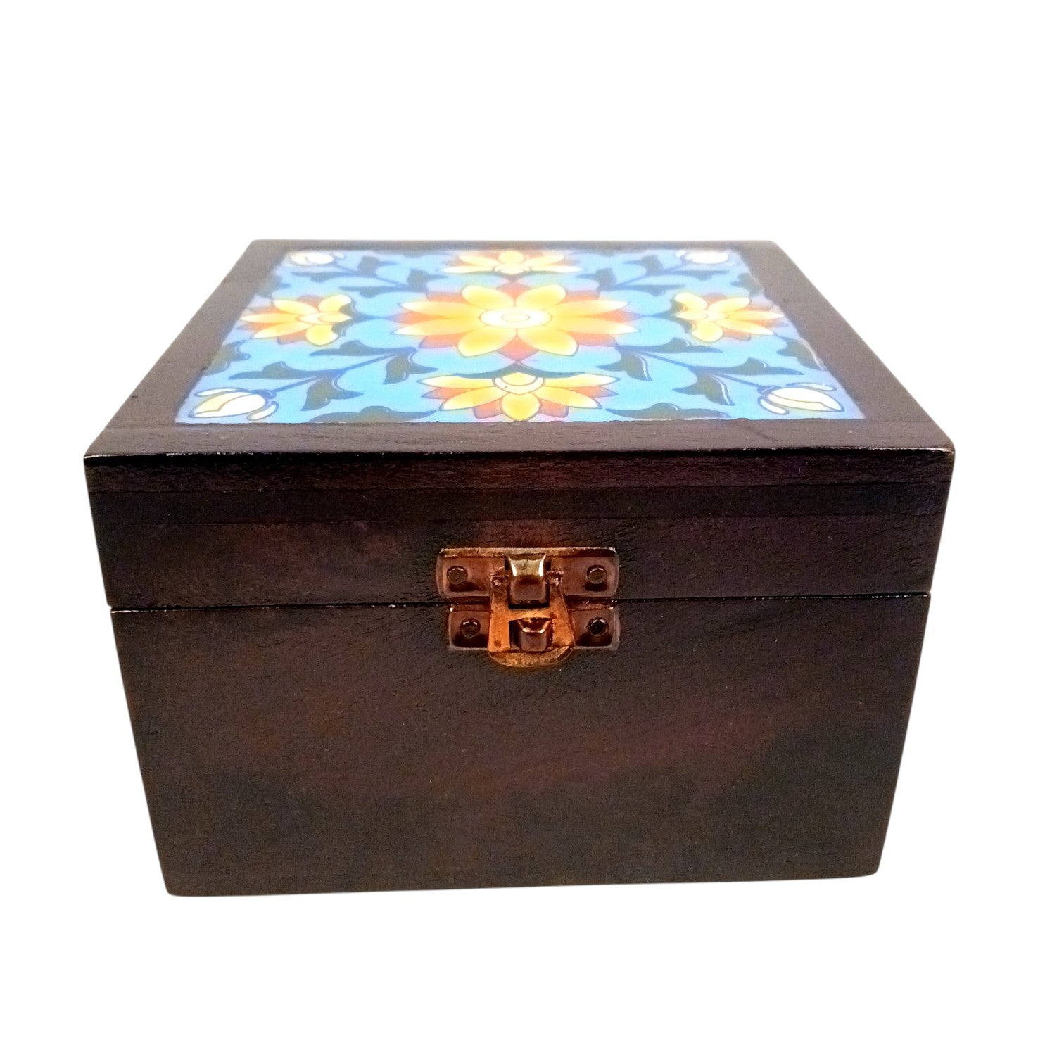 Jewellery Box | Handcrafted Storage Box | Antique Wooden Jewelry Organizer | Trinket Box for Rings, Earrings, Necklaces | Home Decor & Gift Item - 7 Inch - Apkamart