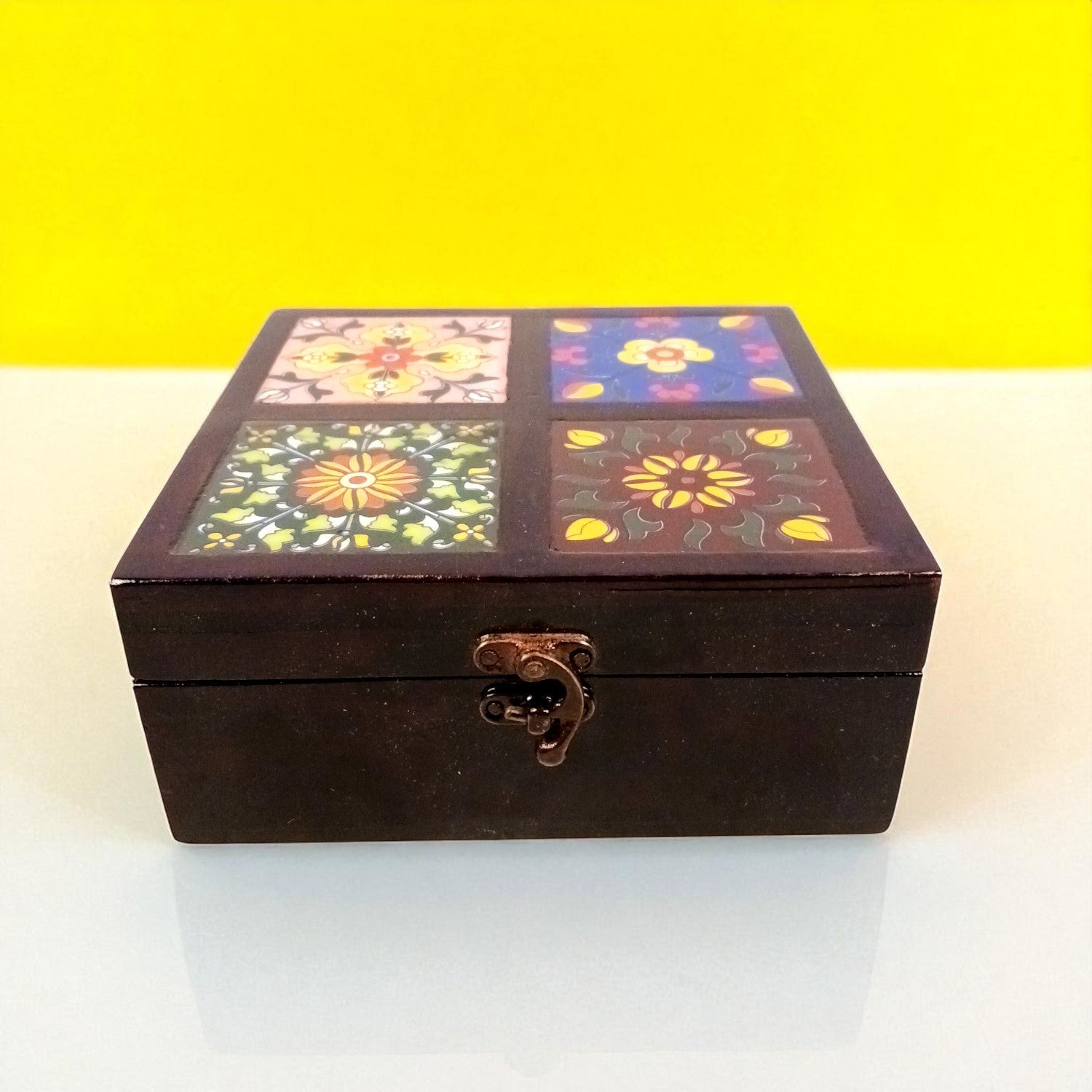 Wooden Jewellery Box | Bridal Box for Women | Luxury Jewellery Storage Gift Box for Bride | Custom Wedding Keepsake Organizer | Elegant Jewellery Box for Her - 7 Inch - Apkamart