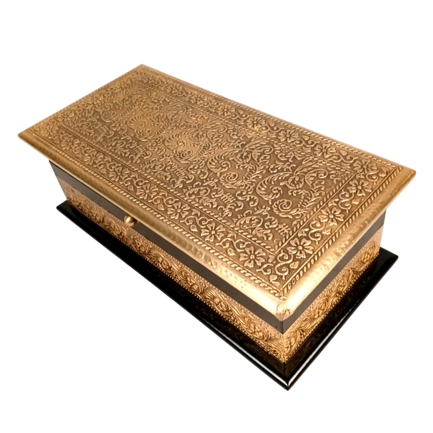 Wooden Jewelry Box for Bride | Bridal Gift Organizer for Women | Luxury Wedding Jewelry Storage Box | Compact Wood & Brass Jewellery Case for Travel & Occasions - 12 Inch - Apkamart