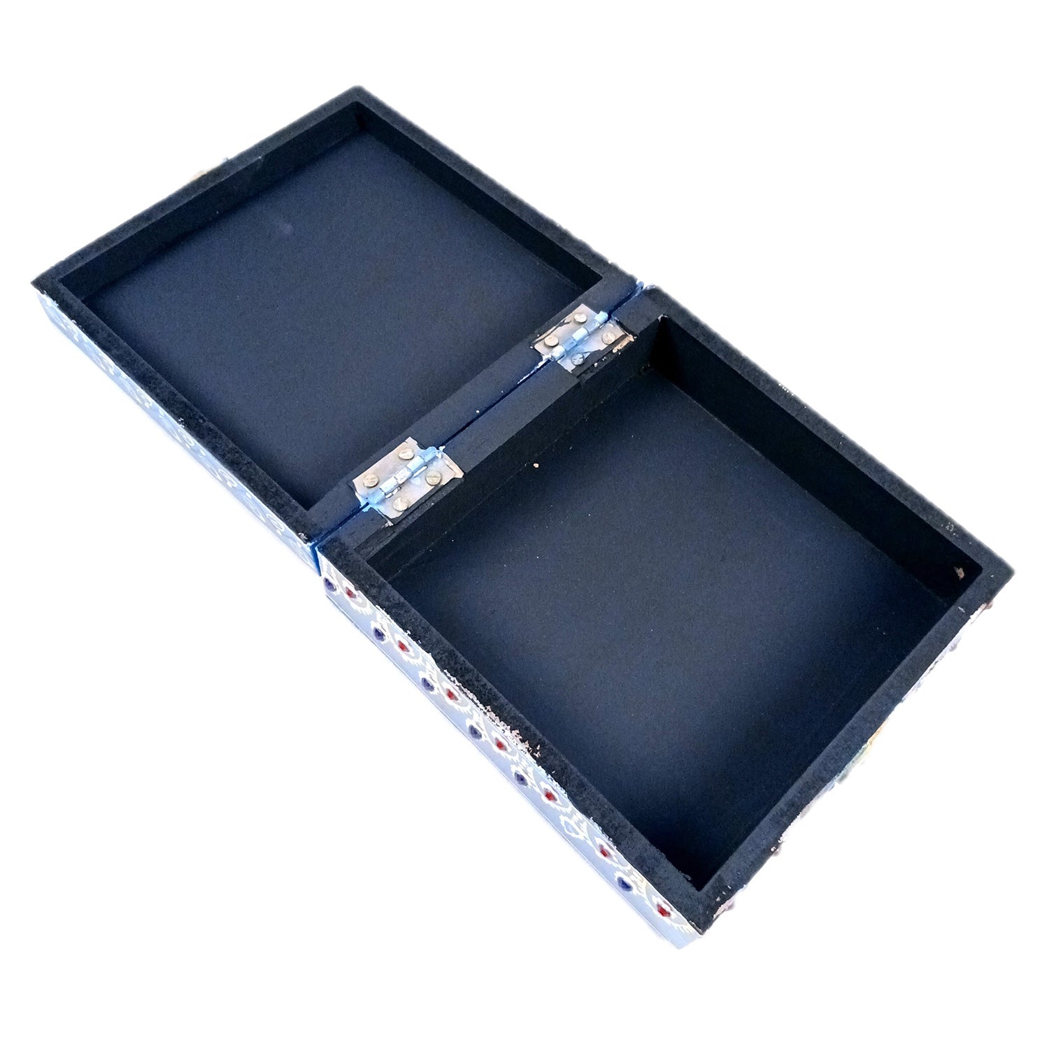 Jewellery Box | Decorative Wooden Jewelry Box - For Home, Table, Organizing Earring, Rings, Necklace & Gifts - 6 Inch - Apkamart #Colour_Blue