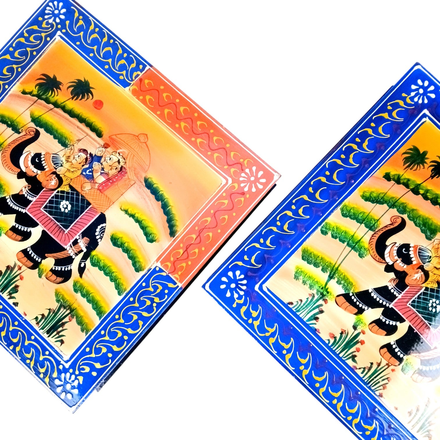 Jewellery Box with Elephant Design| Handcrafted Decorative Storage Box for Jewellery, Keepsakes & Gifting | Traditional Wooden Organizer for Home Decor - 12 Inch (Pack Of 2) - Apkamart