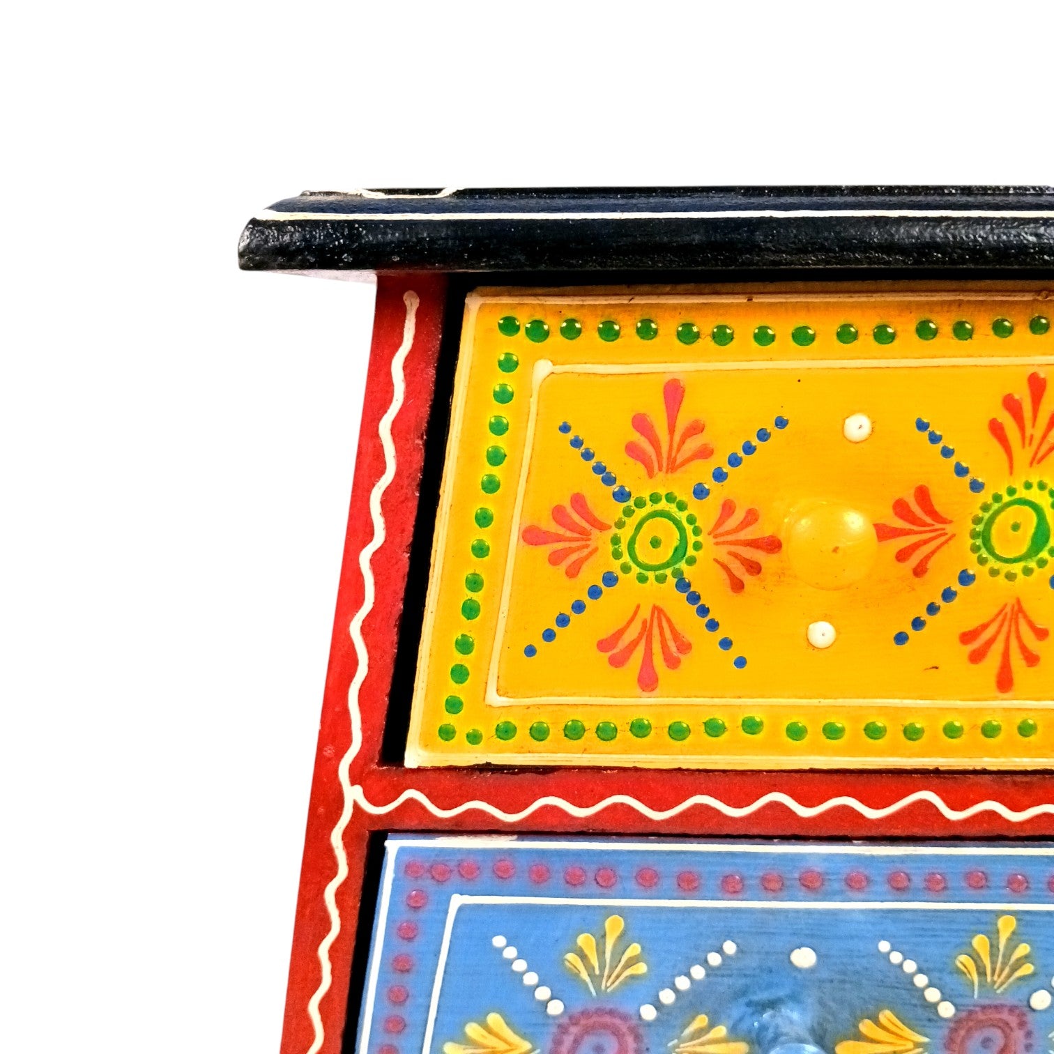 Jewellery Box with 3 Drawers | Handcrafted Jewellery Organizer for Rings, Earrings, Bangles, Watches | Decorative Storage Box for Dressing Table - 11 Inch - Apkamart #Style_Design 1