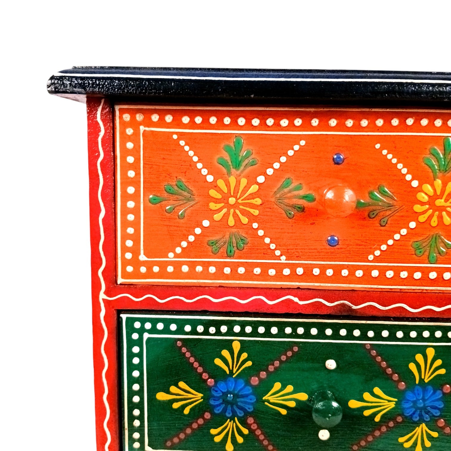 Wooden Jewellery Box with 4 Drawers | Handcrafted Storage Organizer for Rings, Earrings, Bangles, Trinkets | Decorative Box for Dressing Table, Home Decor & Gifting - 14 Inch - Apkamart