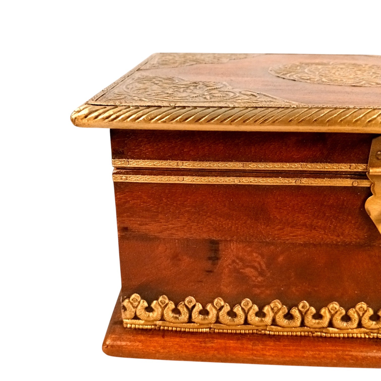 Handcrafted Small Trunk Storage Boxes | Multipurpose Organizer for Jewellery, Make-up Accessories & Home Decor Combo of Wooden Jewelry Boxes – 12 Inch (Set Of 2) - Apkamart