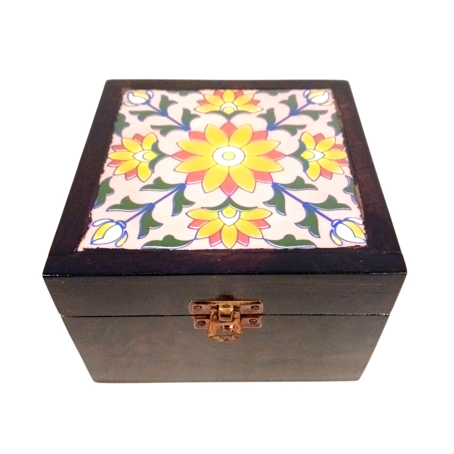 Wooden Jewellery Box | Handcrafted Storage Box | Antique Jewelry Organizer | Trinket Box for Rings, Earrings, Necklaces | Multipurpose Box | Home Decor & Gift Item - 6 Inch - Apkamart