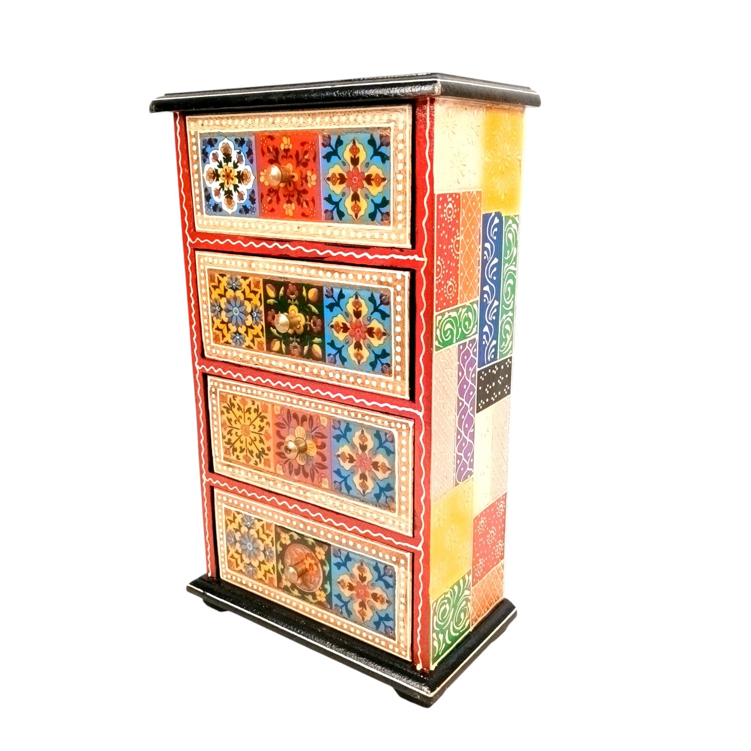 Jewellery Box | Jewellery Organizer with 4 Drawers | Storage Case for Rings, Earrings, Chains, Bangles & Makeup | Vanity Box for Women & Girls – 14 Inch - Apkamart