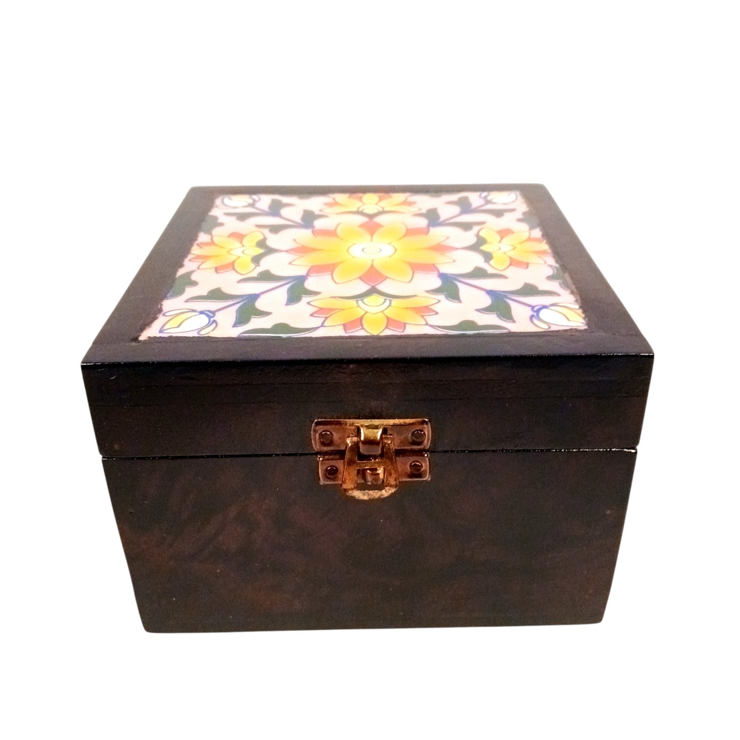 Wooden Jewellery Box | Handcrafted Storage Box | Antique Jewelry Organizer | Trinket Box for Rings, Earrings, Necklaces | Multipurpose Box | Home Decor & Gift Item - 6 Inch - Apkamart