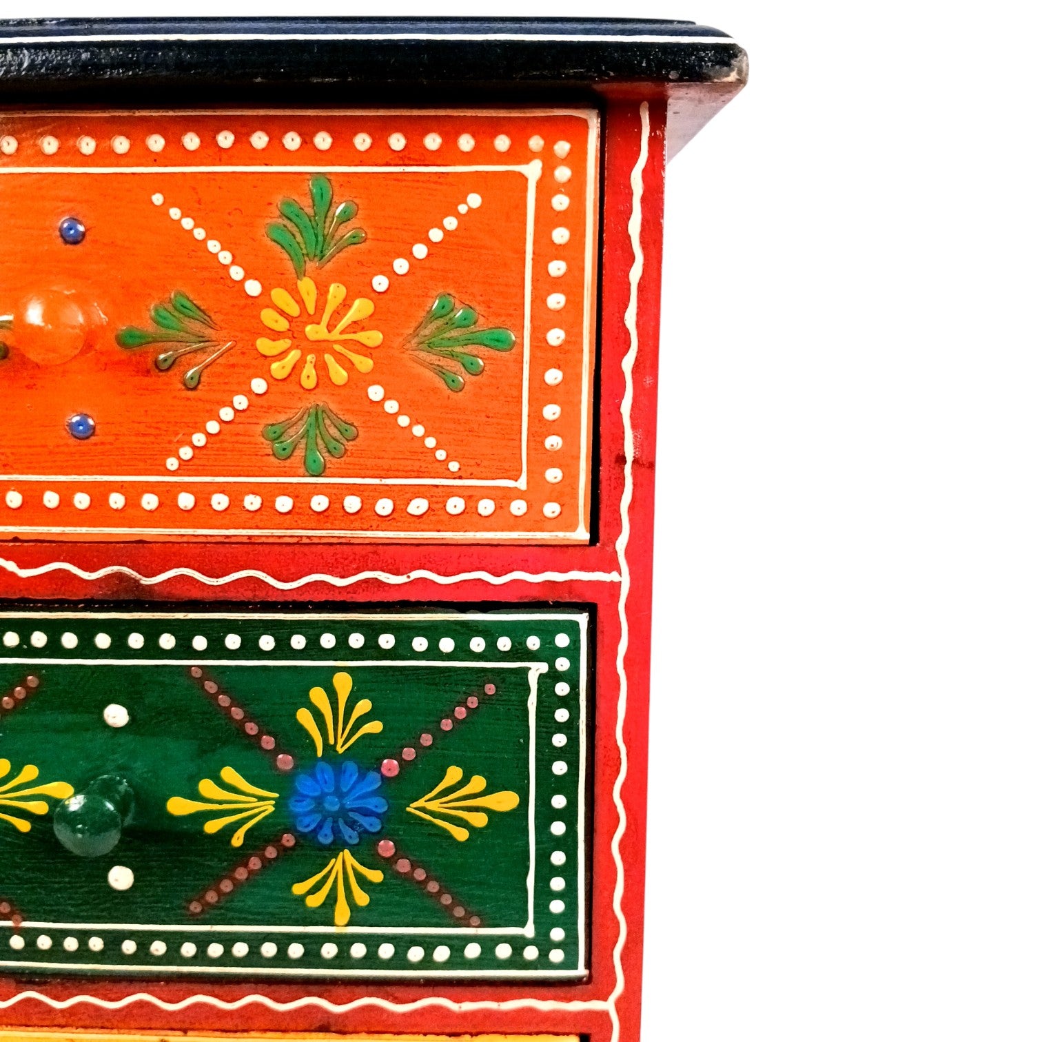 Wooden Jewellery Box with 4 Drawers | Handcrafted Storage Organizer for Rings, Earrings, Bangles, Trinkets | Decorative Box for Dressing Table, Home Decor & Gifting - 14 Inch - Apkamart