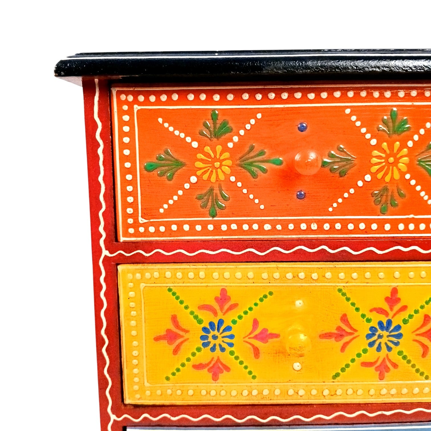 Jewellery Box | Wooden Jewellery Organizer with 3 Drawers | Storage Case for Rings, Earrings, Bangles & Makeup | Vanity Box for Women & Girls | Multipurpose Box - 11 Inch - Apkamart