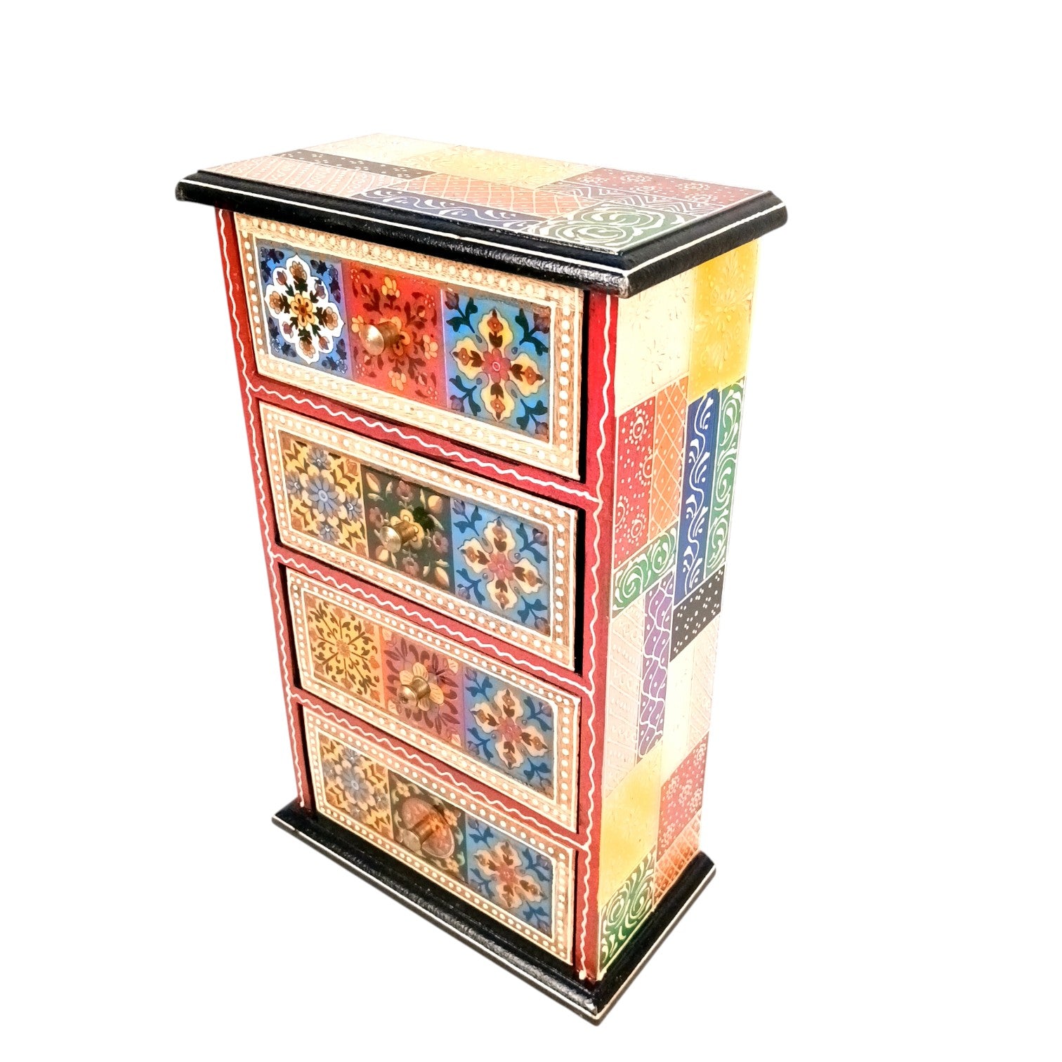 Jewellery Box | Jewellery Organizer with 4 Drawers | Storage Case for Rings, Earrings, Chains, Bangles & Makeup | Vanity Box for Women & Girls – 14 Inch - Apkamart