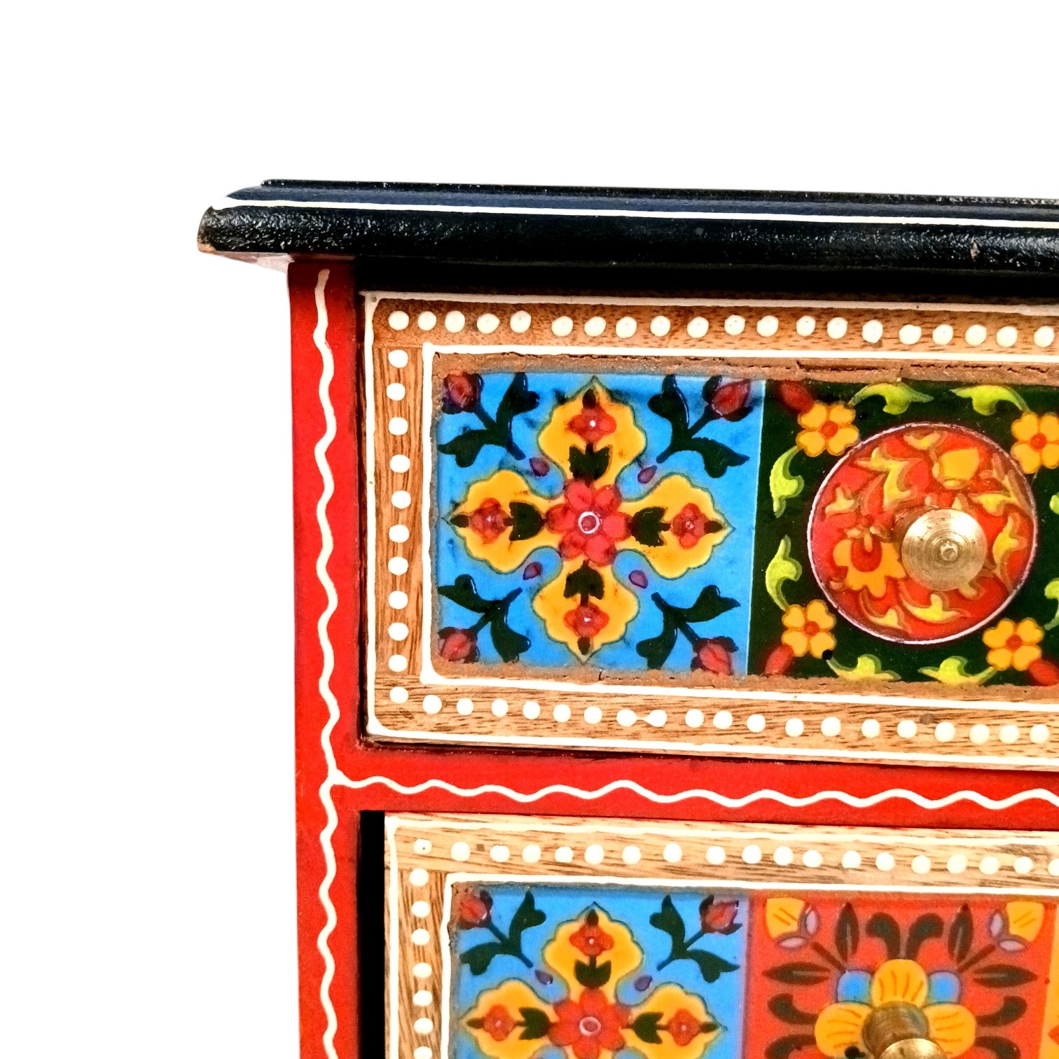 Jewellery Box | Wooden Jewellery Organizer with 3 Drawers | Storage Case for Rings, Earrings, Chains, Bangles & Makeup | Vanity Box for Women & Girls – 11 Inch - Apkamart #Style_Design 1