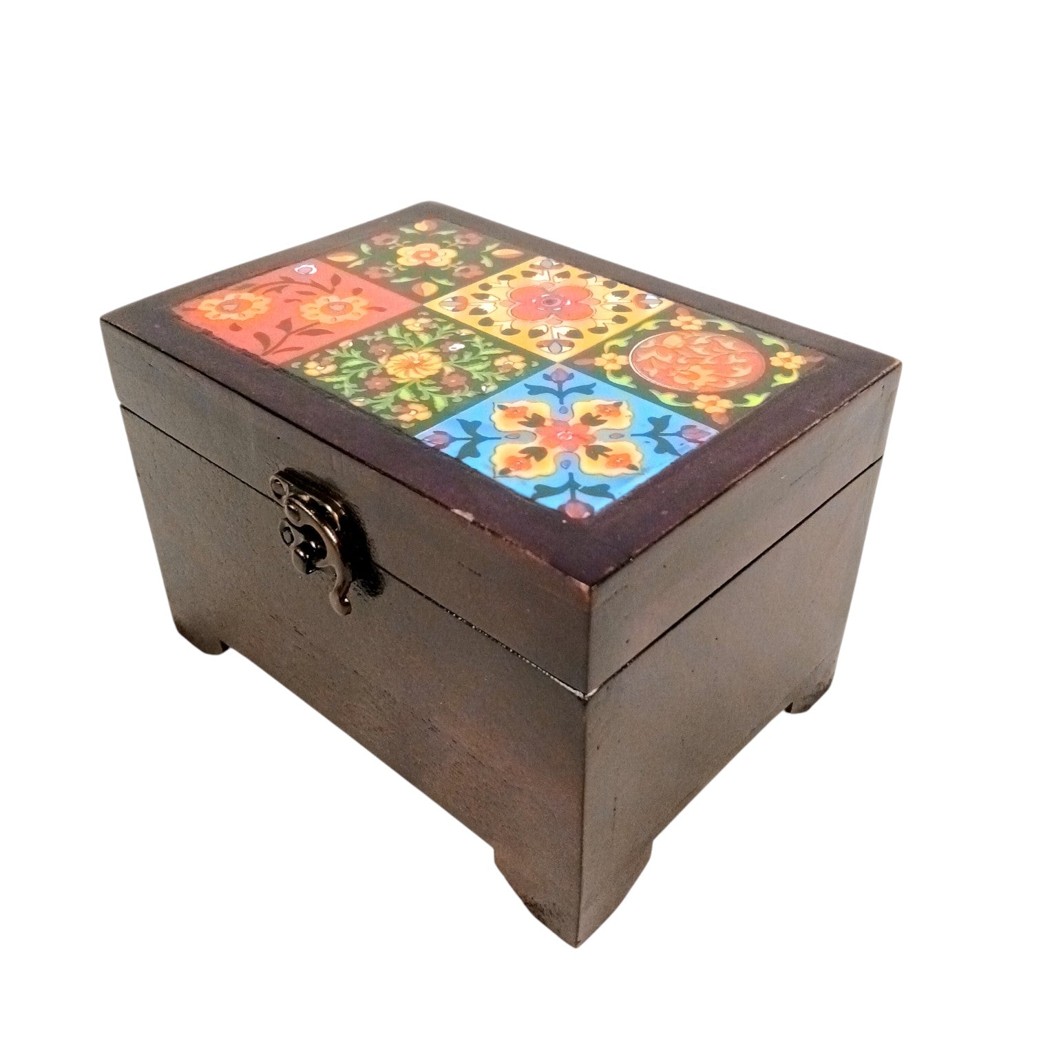 Wooden Jewellery Box | Handcrafted Storage Box | Wooden Jewelry Organizer | Trinket Box for Rings, Earrings, Necklaces | Multipurpose Box| Home Decor & Gift Item - 7 Inch - Apkamart