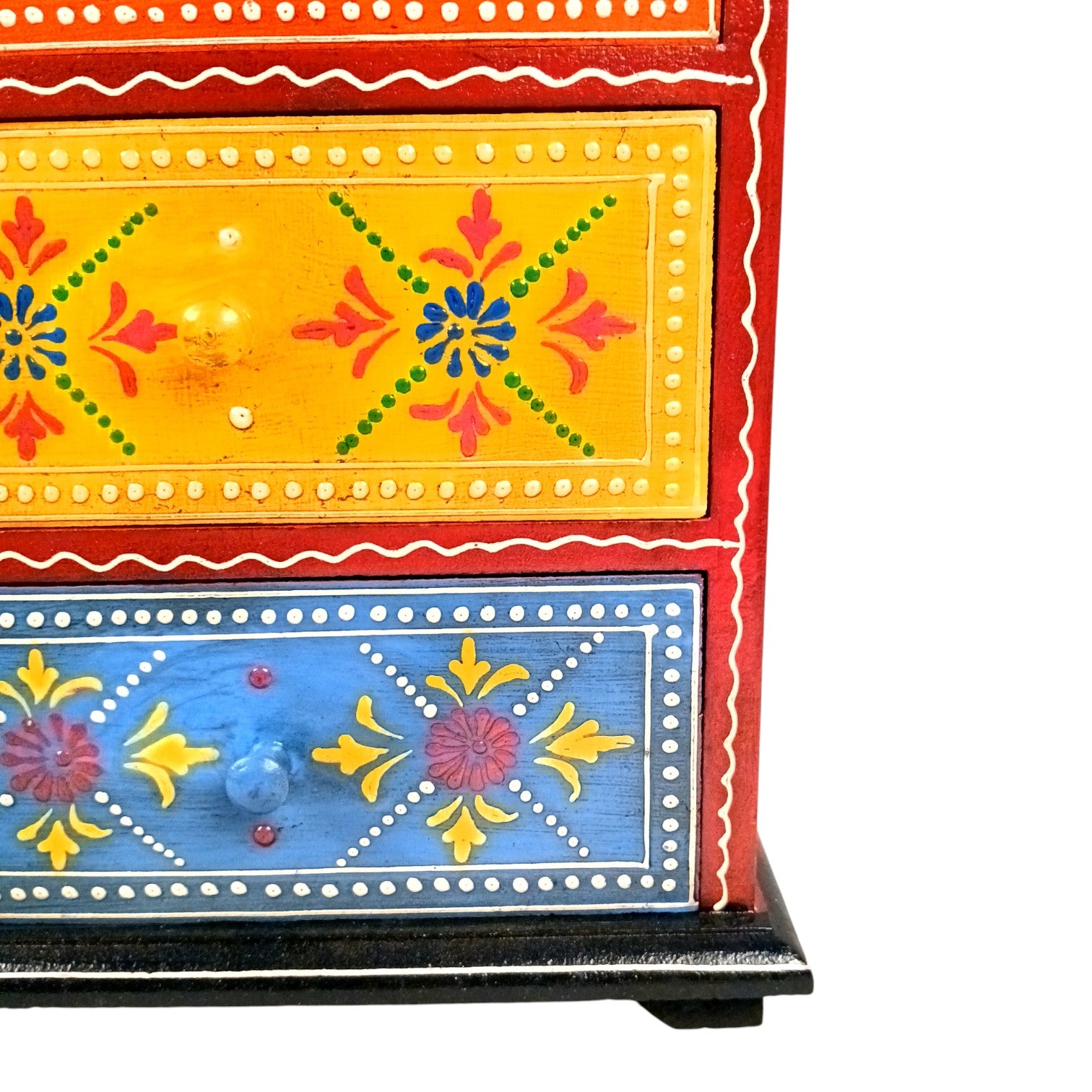 Jewellery Box | Wooden Jewellery Organizer with 3 Drawers | Storage Case for Rings, Earrings, Bangles & Makeup | Vanity Box for Women & Girls | Multipurpose Box - 11 Inch - Apkamart