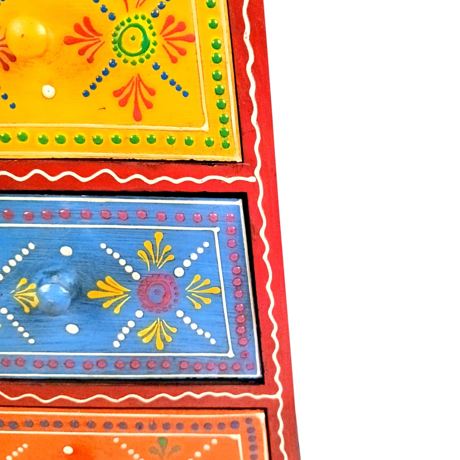 Jewellery Box with 3 Drawers | Handcrafted Jewellery Organizer for Rings, Earrings, Bangles, Watches | Decorative Storage Box for Dressing Table - 11 Inch - Apkamart #Style_Design 1