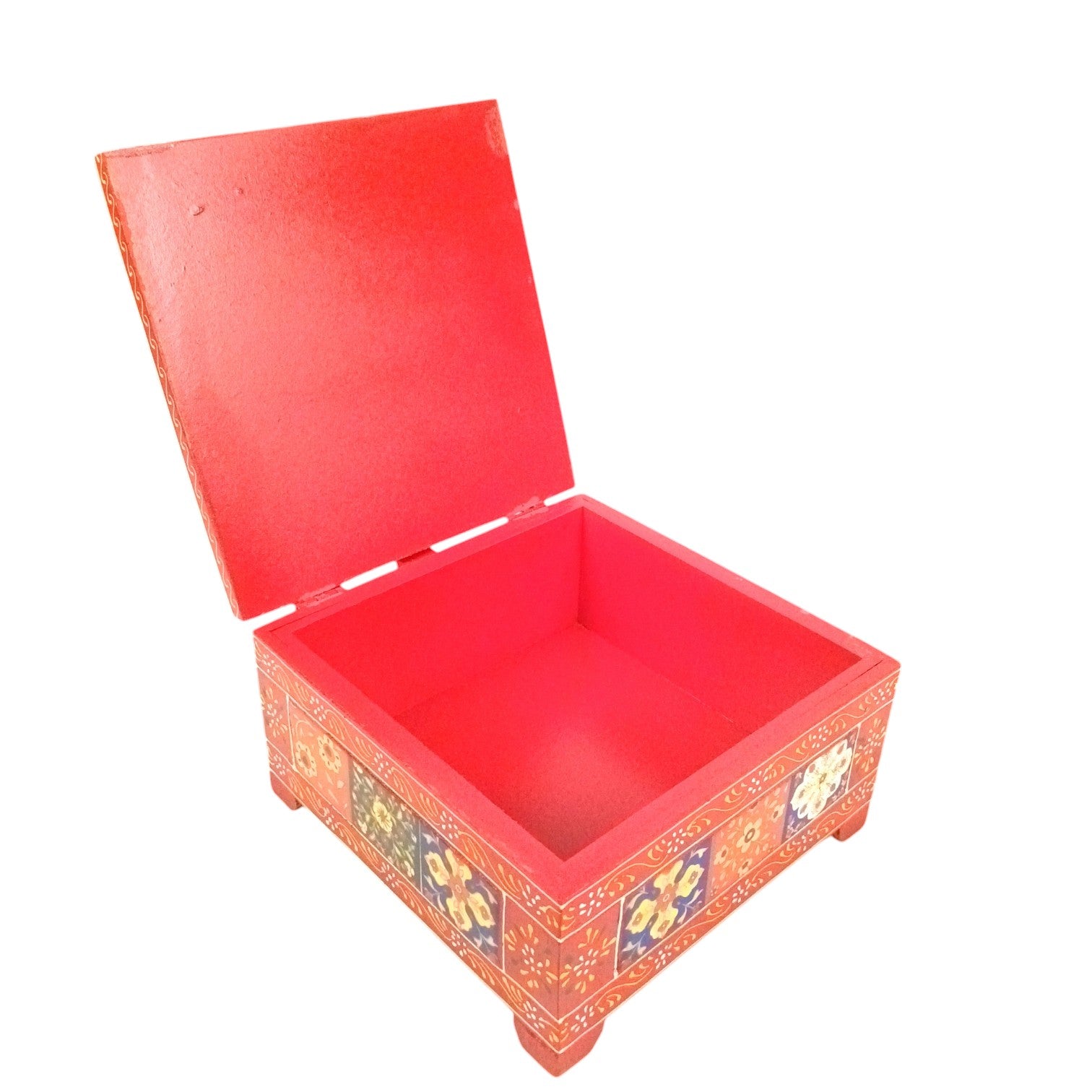 Handcrafted Wooden Box for Dry Fruits, Supari & Jewellery | Decorative Storage Box | Multipurpose Organizer for Gifting, Festive & Home Decor - 8 Inch - Apkamart