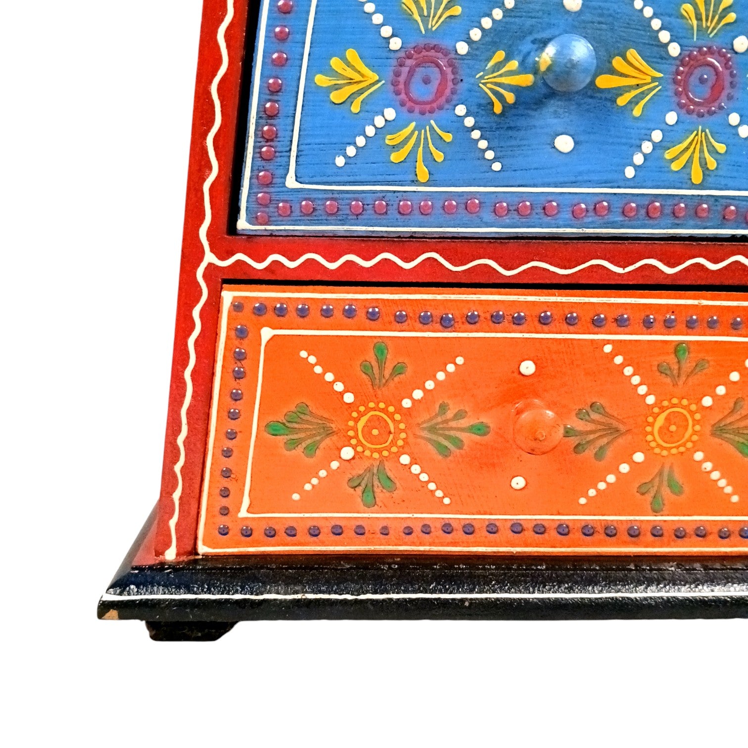 Jewellery Box with 3 Drawers | Handcrafted Jewellery Organizer for Rings, Earrings, Bangles, Watches | Decorative Storage Box for Dressing Table - 11 Inch - Apkamart #Style_Design 1