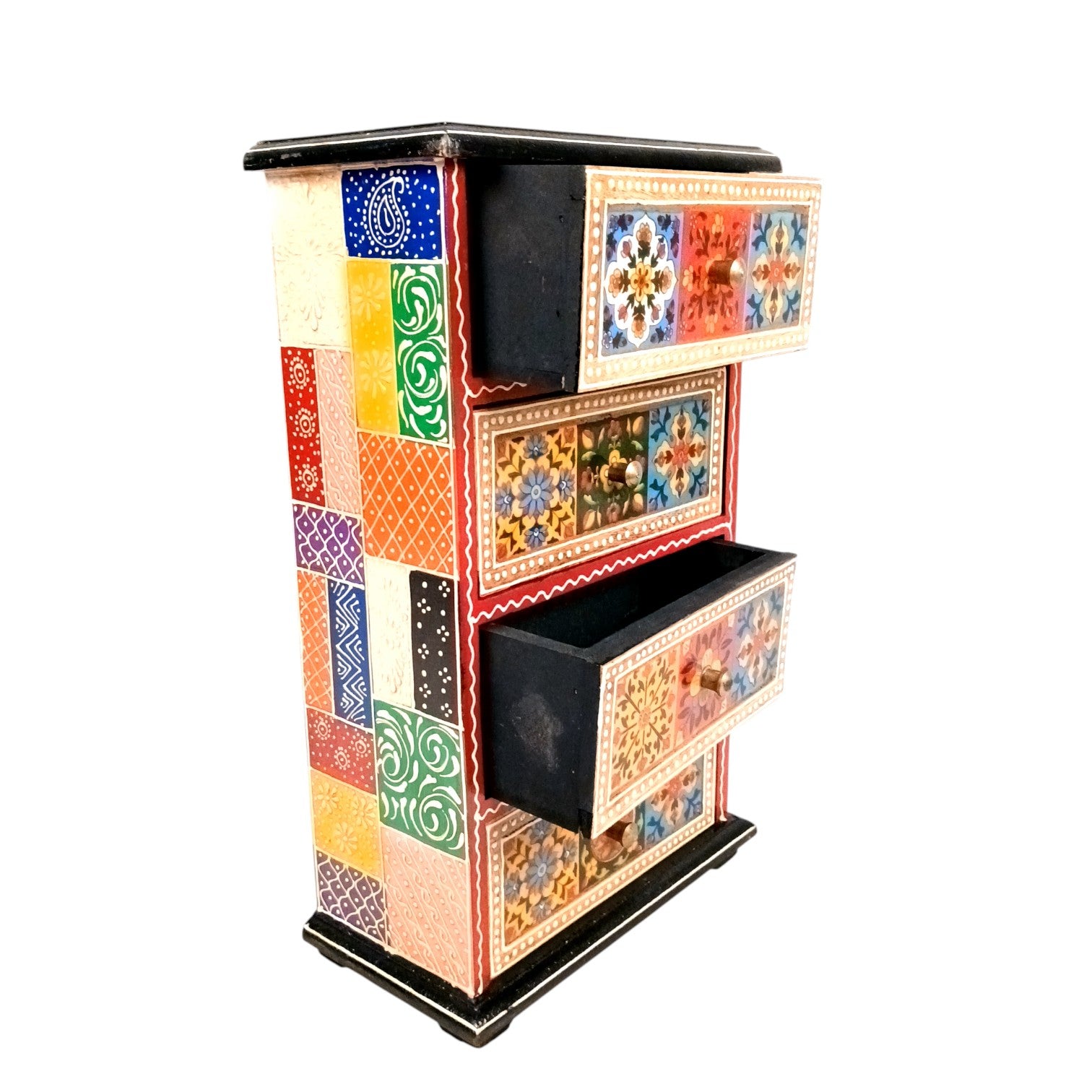 Jewellery Box | Jewellery Organizer with 4 Drawers | Storage Case for Rings, Earrings, Chains, Bangles & Makeup | Vanity Box for Women & Girls – 14 Inch - Apkamart