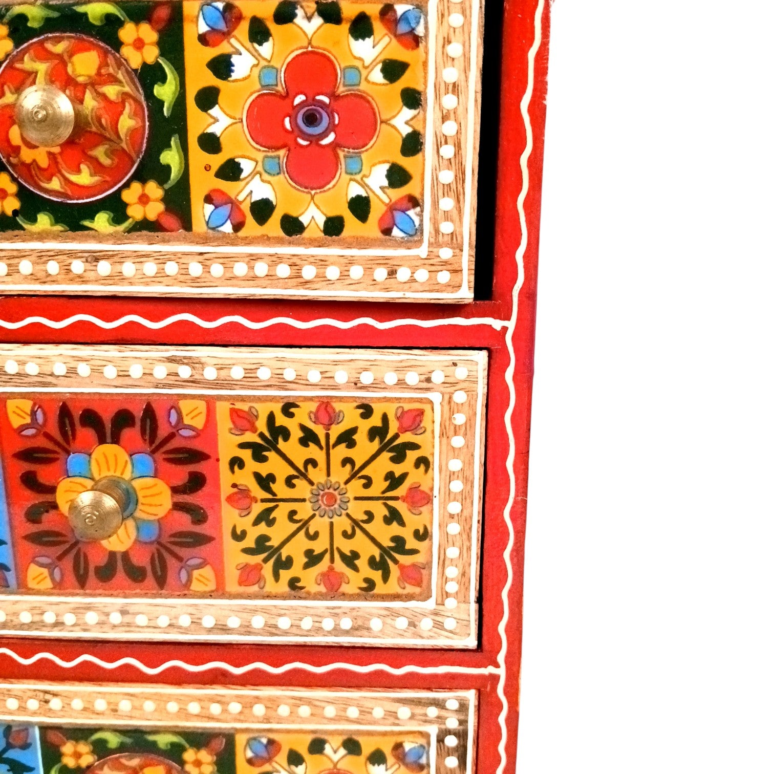 Jewellery Box | Wooden Jewellery Organizer with 3 Drawers | Storage Case for Rings, Earrings, Chains, Bangles & Makeup | Vanity Box for Women & Girls – 11 Inch - Apkamart #Style_Design 1