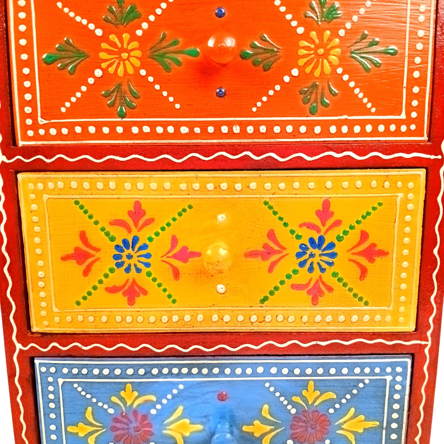 Jewellery Box | Wooden Jewellery Organizer with 3 Drawers | Storage Case for Rings, Earrings, Bangles & Makeup | Vanity Box for Women & Girls | Multipurpose Box - 11 Inch - Apkamart