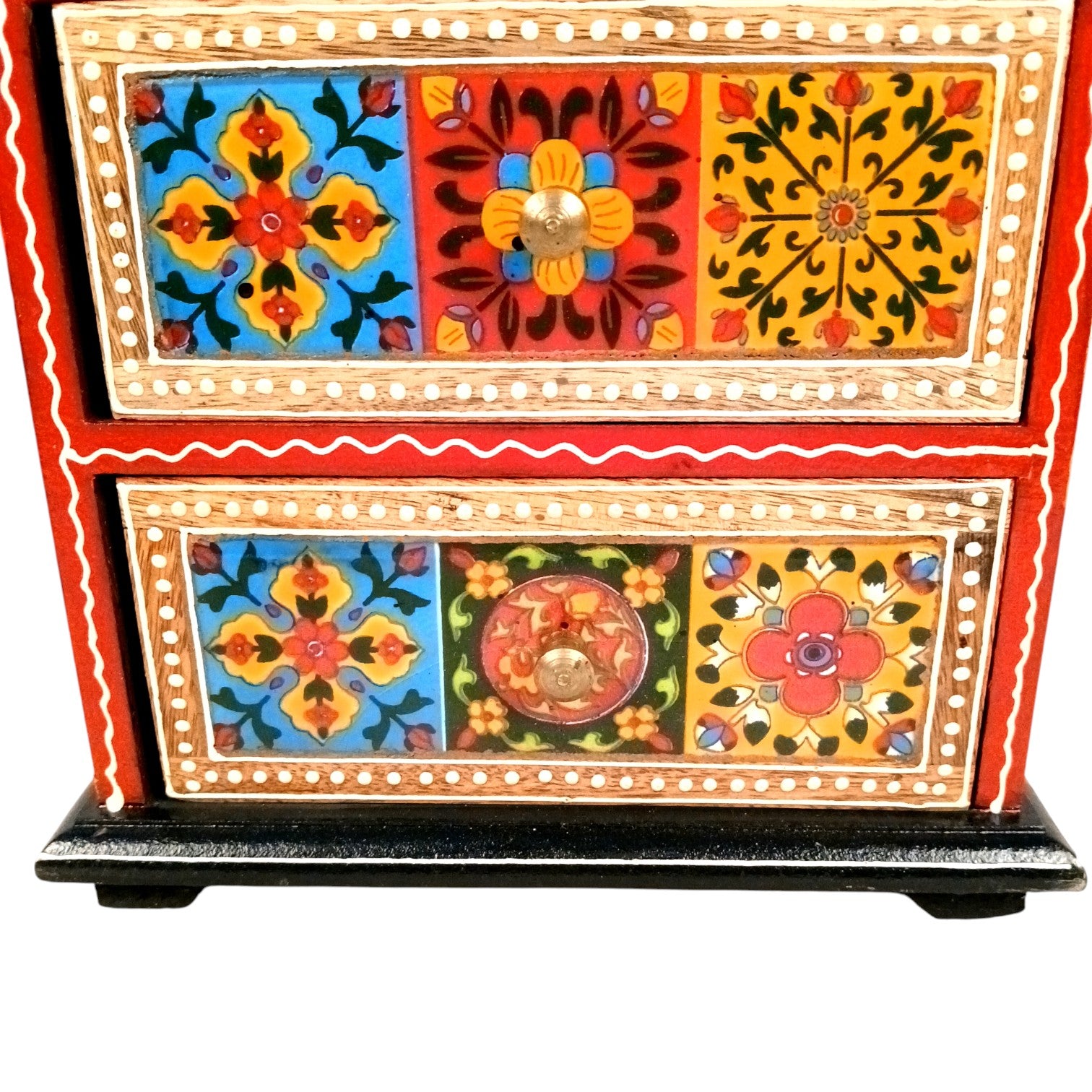 Jewellery Box | Wooden Jewellery Organizer with 3 Drawers | Storage Case for Rings, Earrings, Chains, Bangles & Makeup | Vanity Box for Women & Girls – 11 Inch - Apkamart #Style_Design 1