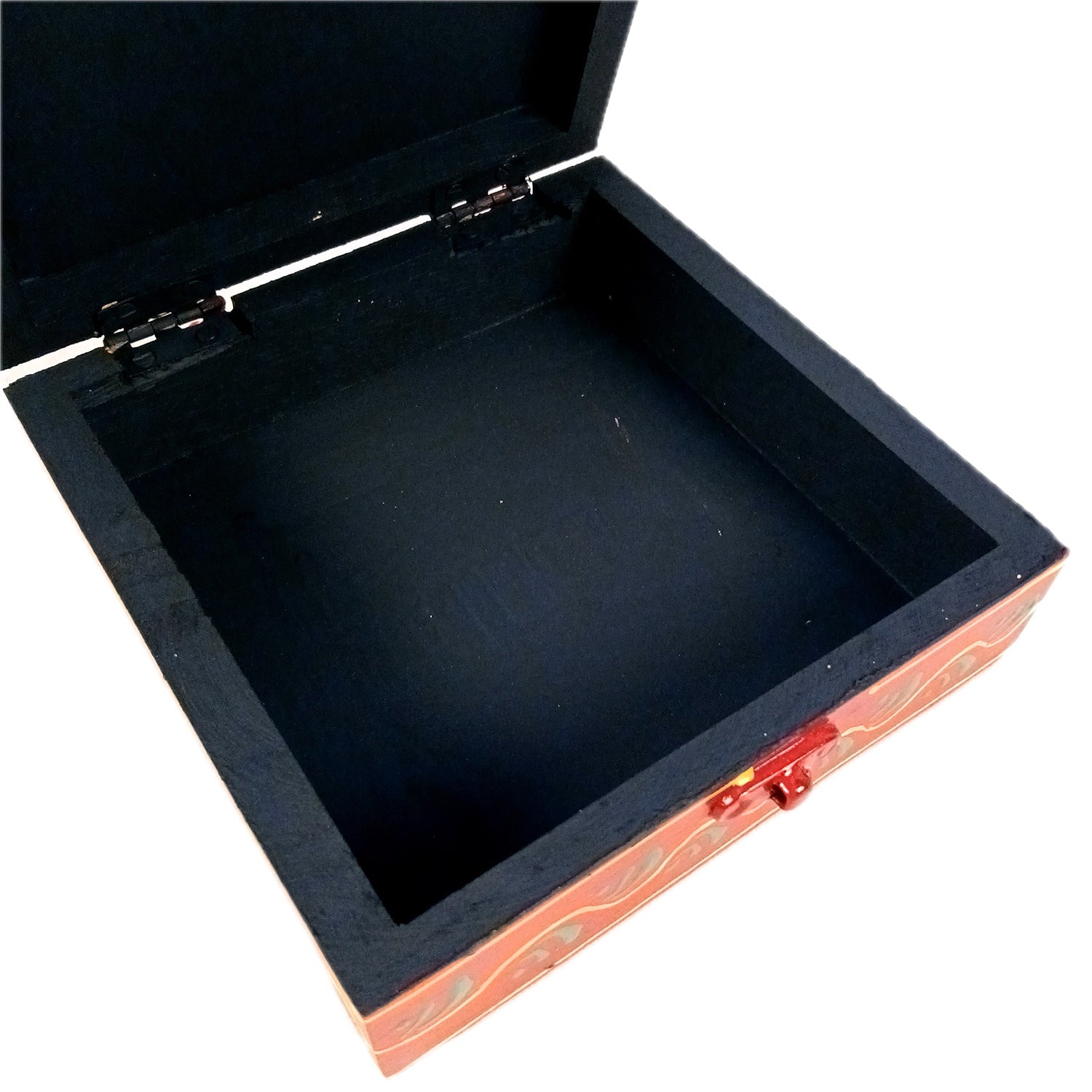 Jewellery Box | Decorative Wooden Jewelry Box - For Home, Table, Organizing Earring, Rings, Necklace & Gifts - 6 Inch - Apkamart #Colour_Red