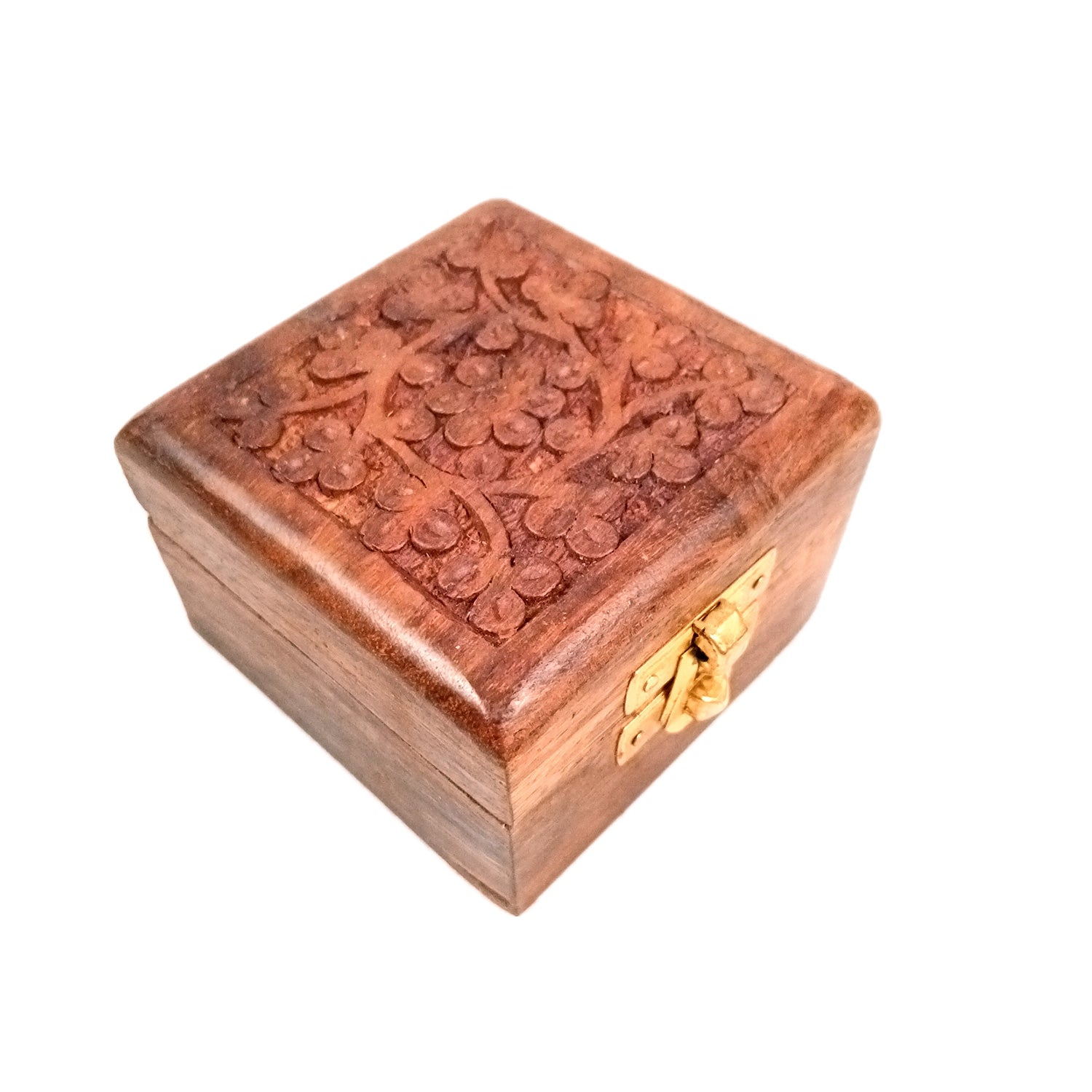 Jewellery Box | Antique Wooden Jewelry Box with Lock | Organizer for earrings, Rings, Necklace - For Dressing Table, Home Decor & Gifts - 3 Inch - Apkamart