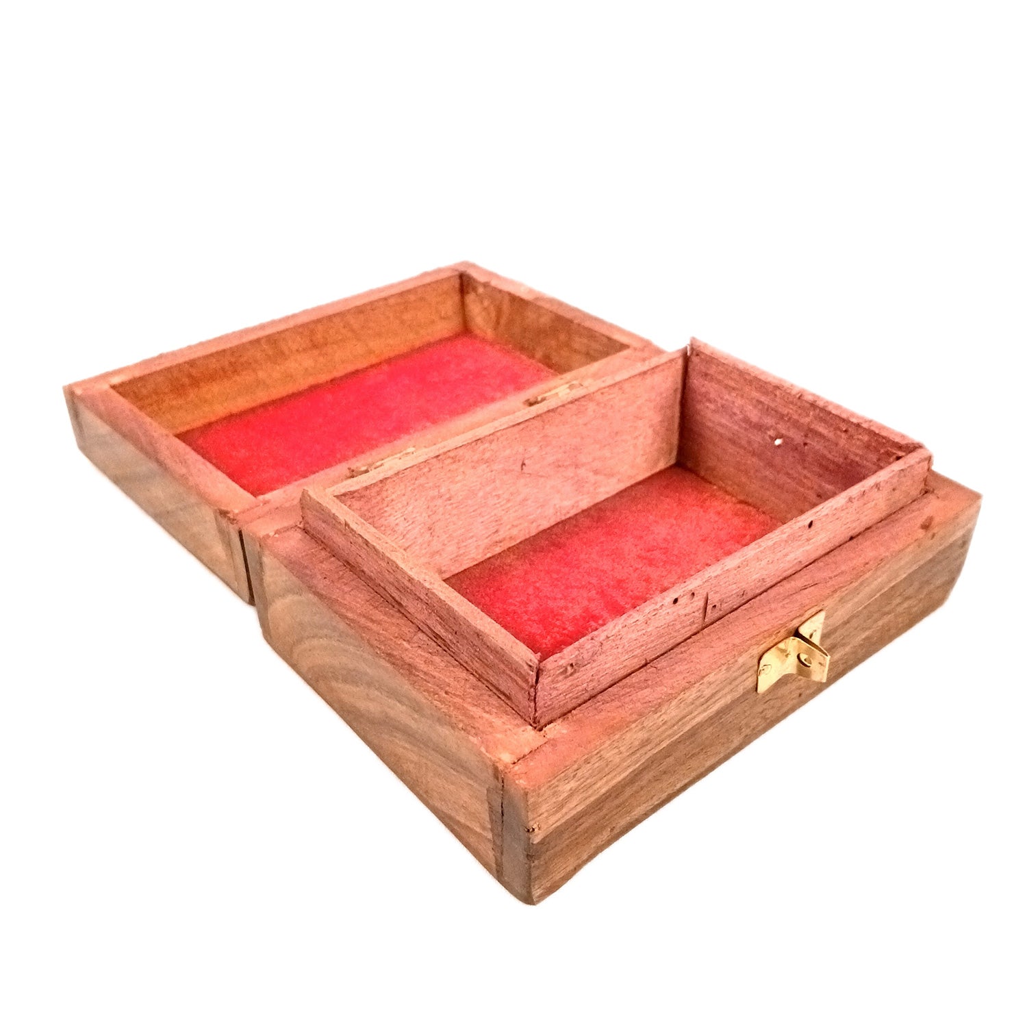 Jewelry Box Antique | Multi-Purpose Wooden Organizer | Decorative Jewelry Box with Lock - For Home Decor, Earring, Necklace & Gifts - 6 Inch (Pack Of 2) - Apkamart