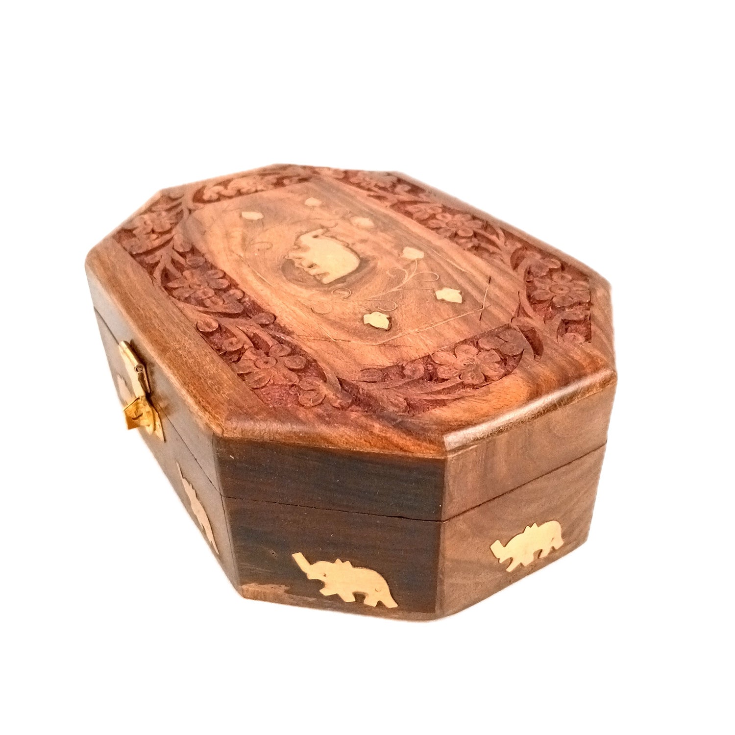 Wooden Jewelry Box | Jewelry Box Antique with Lock | Organizer for Ring, Necklace & Earrings - For Home Decor , Wedding & Anniversary Gift - 7 Inch - Apkamart