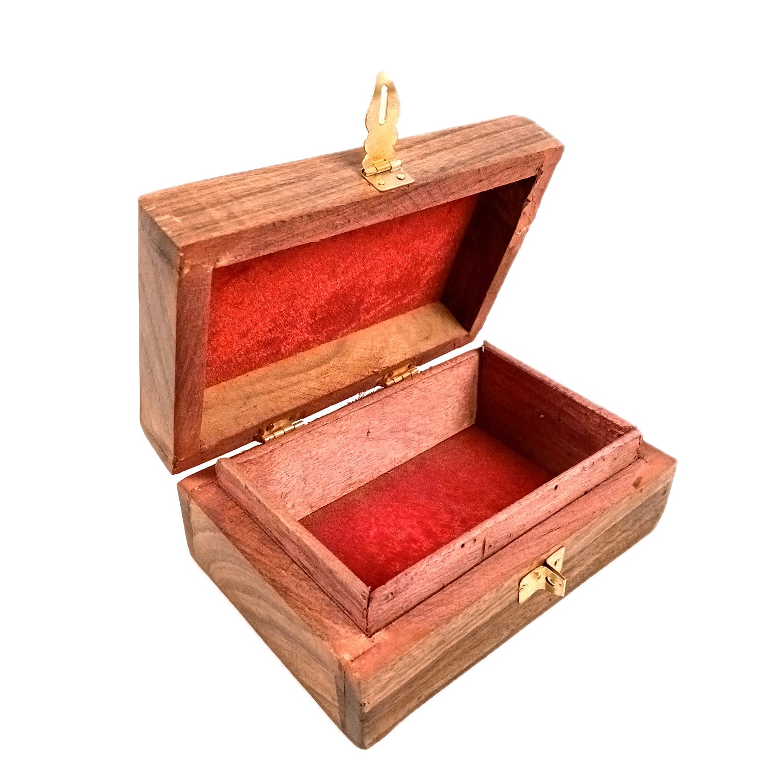 Jewelry Box Antique | Multi-Purpose Wooden Organizer | Decorative Jewelry Box with Lock - For Home Decor, Earring, Necklace & Gifts - 6 Inch (Pack Of 2) - Apkamart