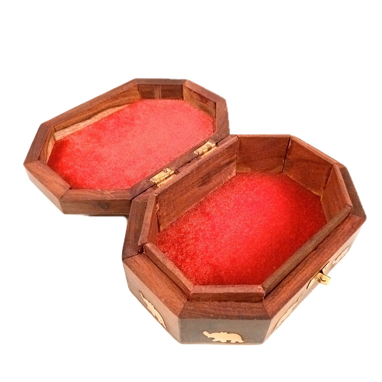 Wooden Jewelry Box | Jewelry Box Antique with Lock | Organizer for Ring, Necklace & Earrings - For Home Decor , Wedding & Anniversary Gift - 8 Inch (Set Of 3) - Apkamart