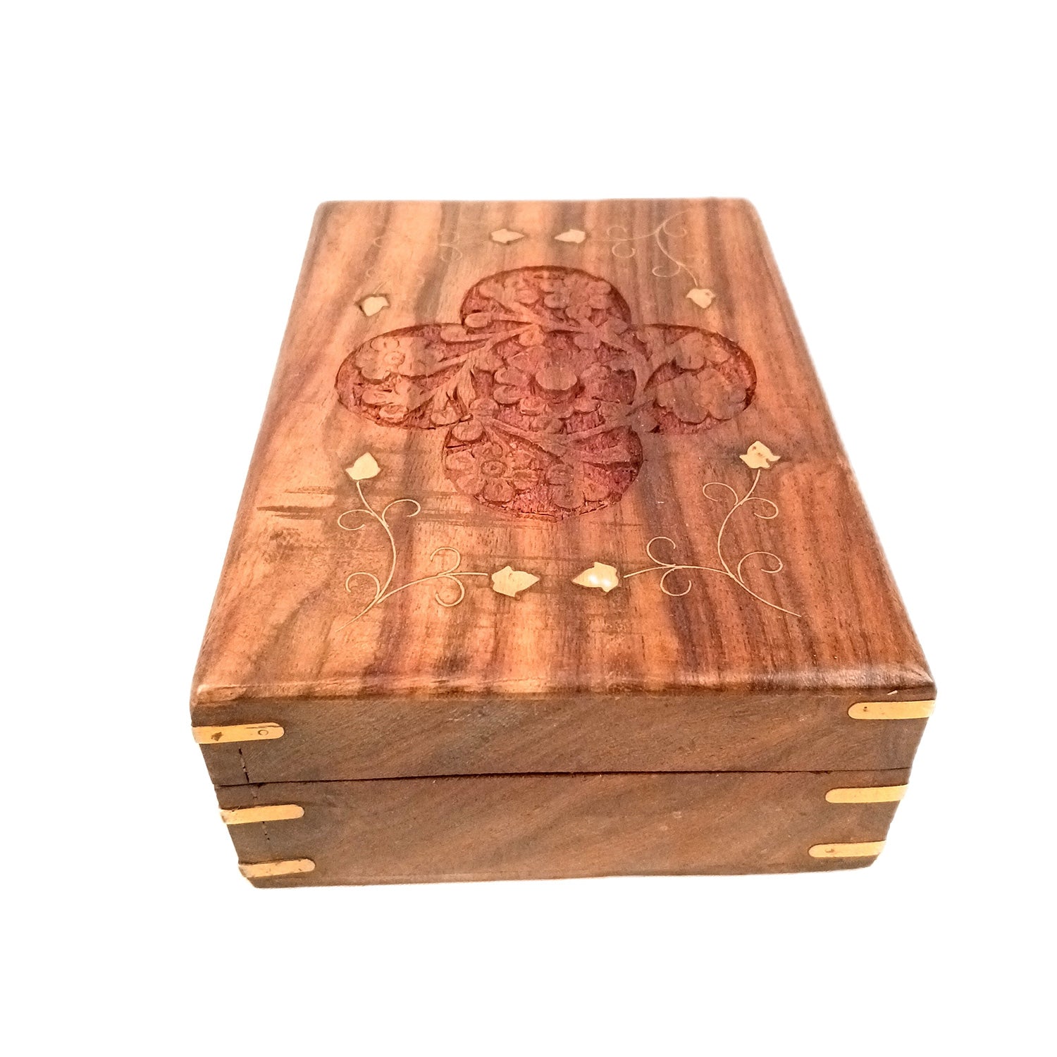 Jewellery Box | Multi-Purpose Storage Box | Wooden Jewelry Box with Lock - For Dressing Table, Home & Table Decor, Organization & Gifts - 7 Inch - Apkamart