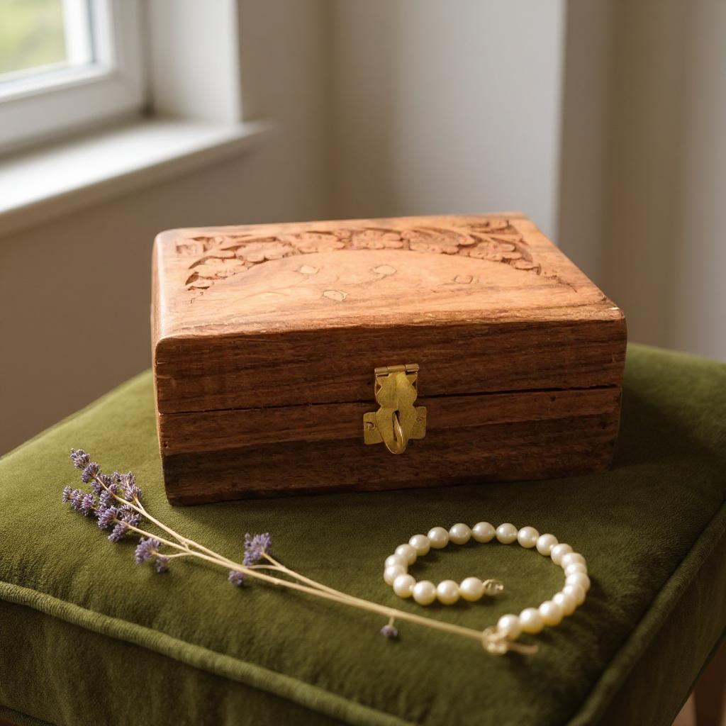 Jewelry Box Antique | Multi-Purpose Wooden Organizer | Decorative Jewelry Box with Lock - For Home Decor, Earring, Necklace & Gifts - 6 Inch - Apkamart