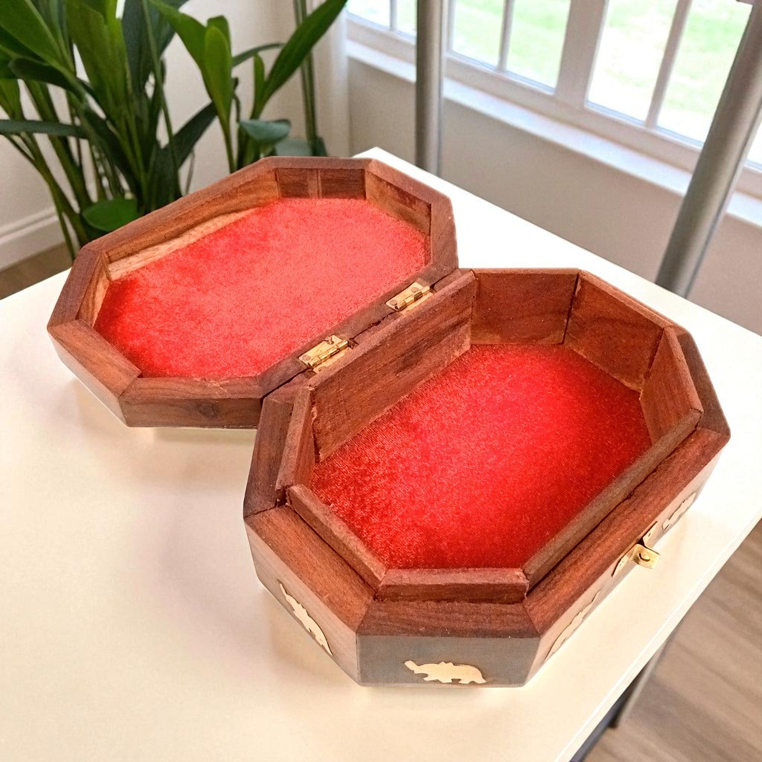 Wooden Jewelry Box | Jewelry Box Antique with Lock | Organizer for Ring, Necklace & Earrings - For Home Decor , Wedding & Anniversary Gift - 7 Inch - Apkamart