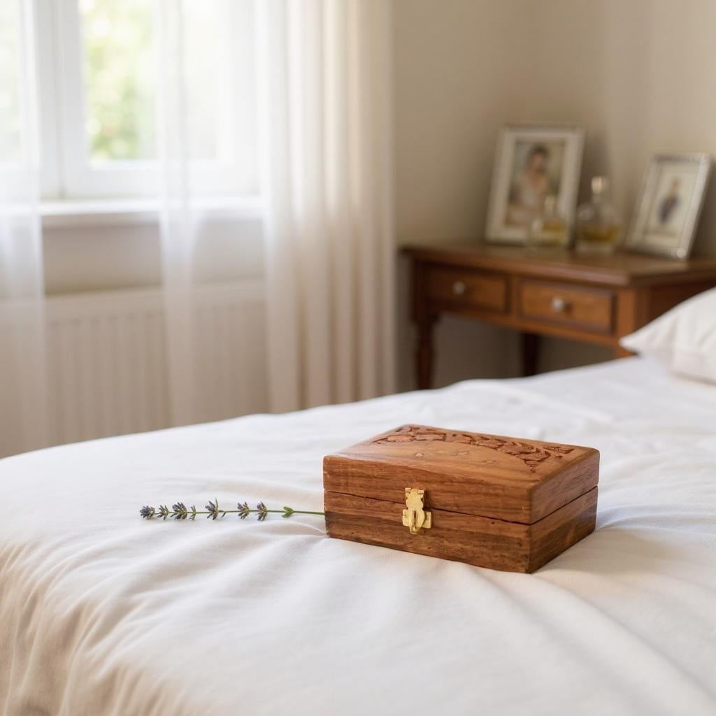 Jewelry Box Antique | Multi-Purpose Wooden Organizer | Decorative Jewelry Box with Lock - For Home Decor, Earring, Necklace & Gifts - 6 Inch - Apkamart