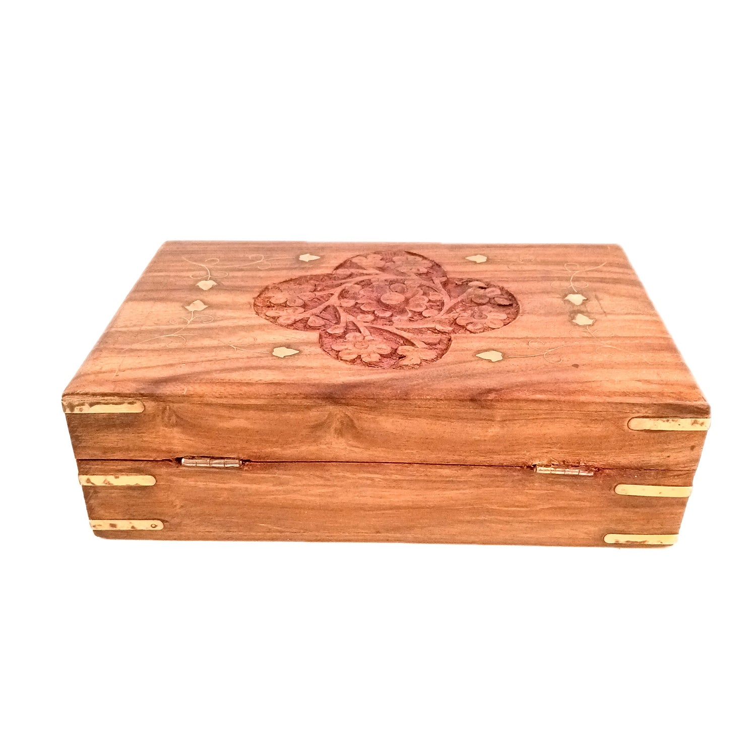 Jewellery Box | Multi-Purpose Storage Box | Wooden Jewelry Box with Lock - For Dressing Table, Home & Table Decor, Organization & Gifts - 8 Inch - Apkamart