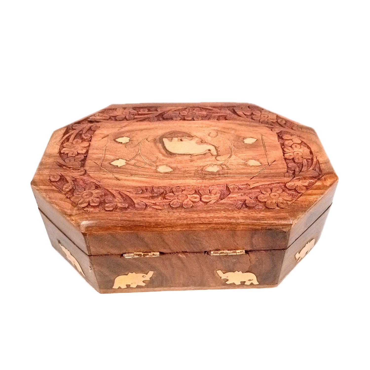 Wooden Jewelry Box | Jewelry Box Antique with Lock | Organizer for Ring, Necklace & Earrings - For Home Decor , Wedding & Anniversary Gift - 7 Inch - Apkamart