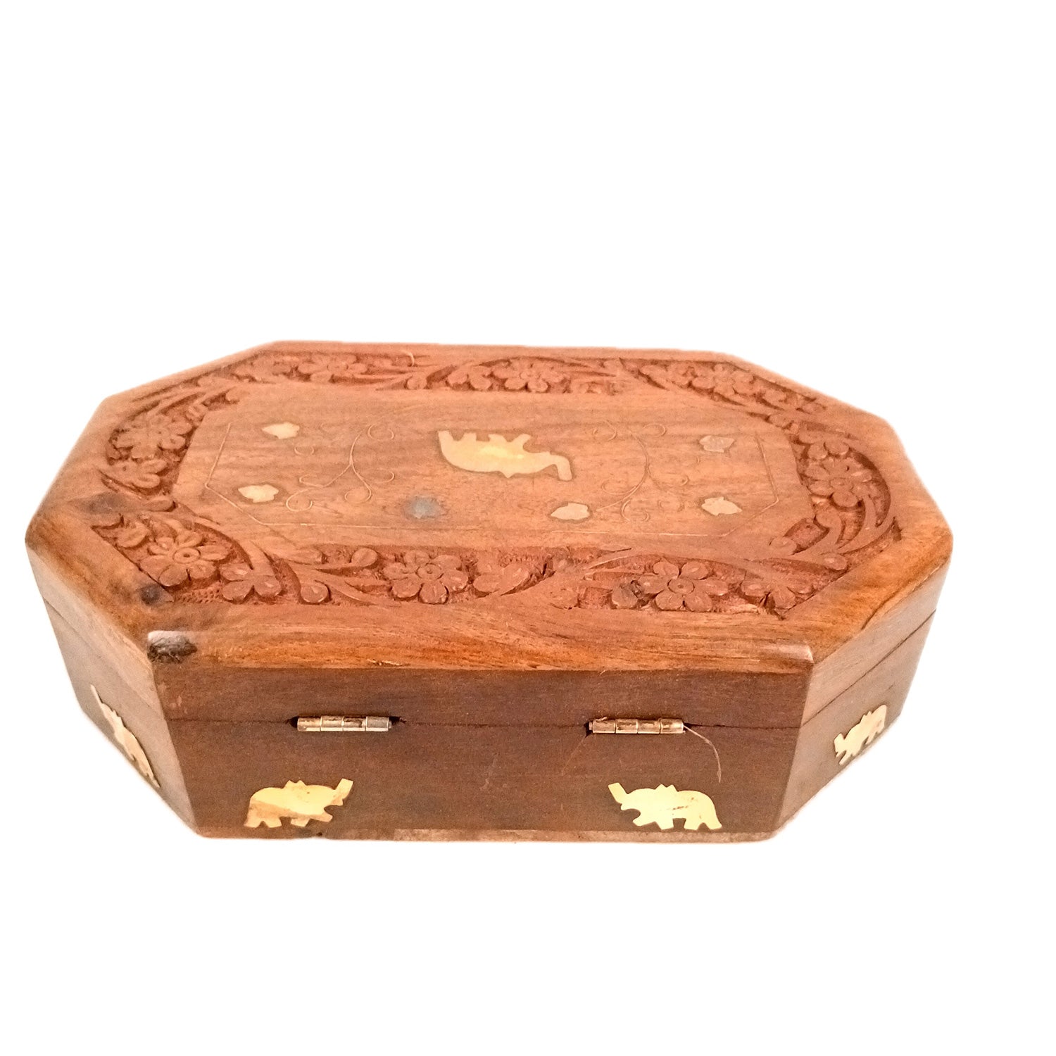 Wooden Jewelry Box | Jewelry Box Antique with Lock | Organizer for Ring, Necklace & Earrings - For Home Decor , Wedding & Anniversary Gift - 8 Inch - Apkamart