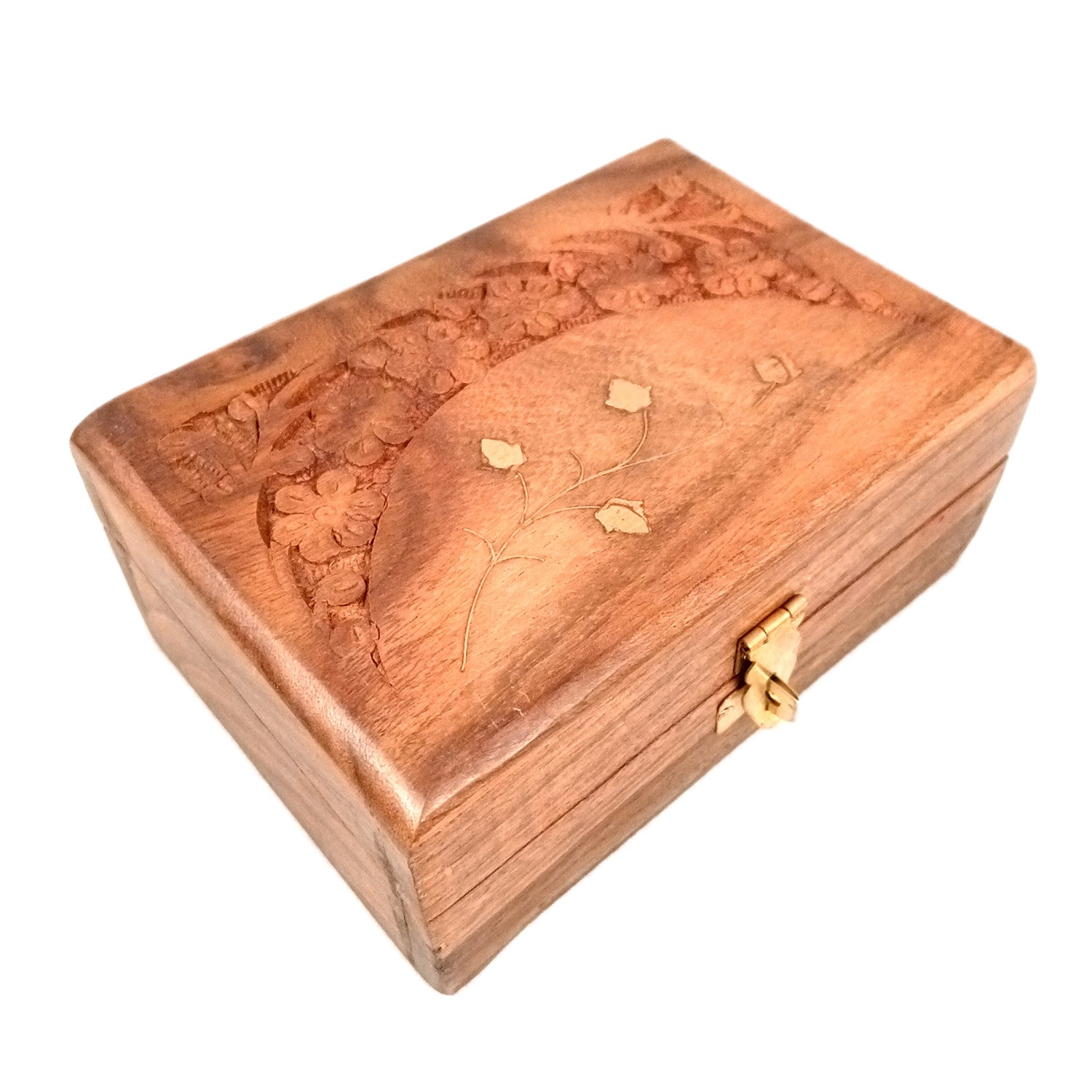 Jewelry Box Antique | Multi-Purpose Wooden Organizer | Decorative Jewelry Box with Lock - For Home Decor, Earring, Necklace & Gifts - 6 Inch - Apkamart