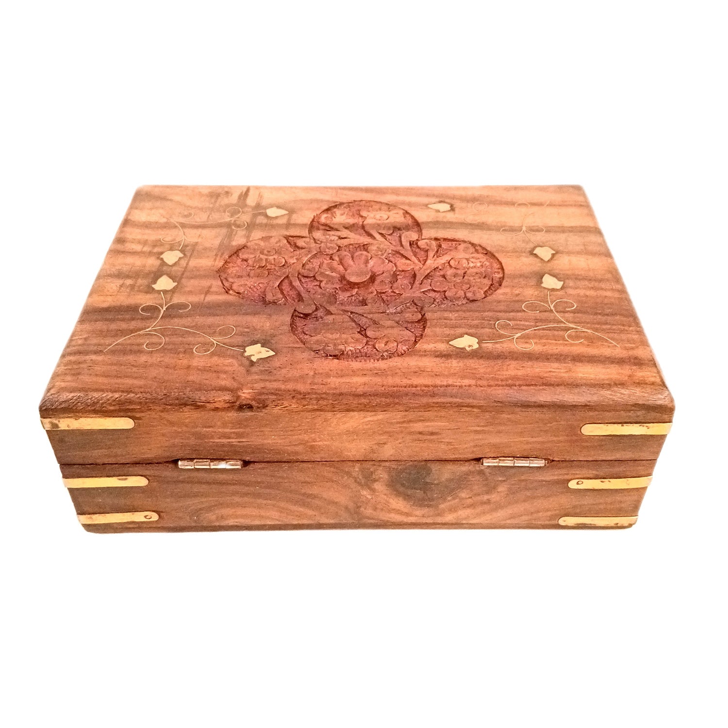 Jewellery Box | Multi-Purpose Storage Box | Wooden Jewelry Box with Lock - For Dressing Table, Home & Table Decor, Organization & Gifts - 8 Inch (Set Of 3) - Apkamart