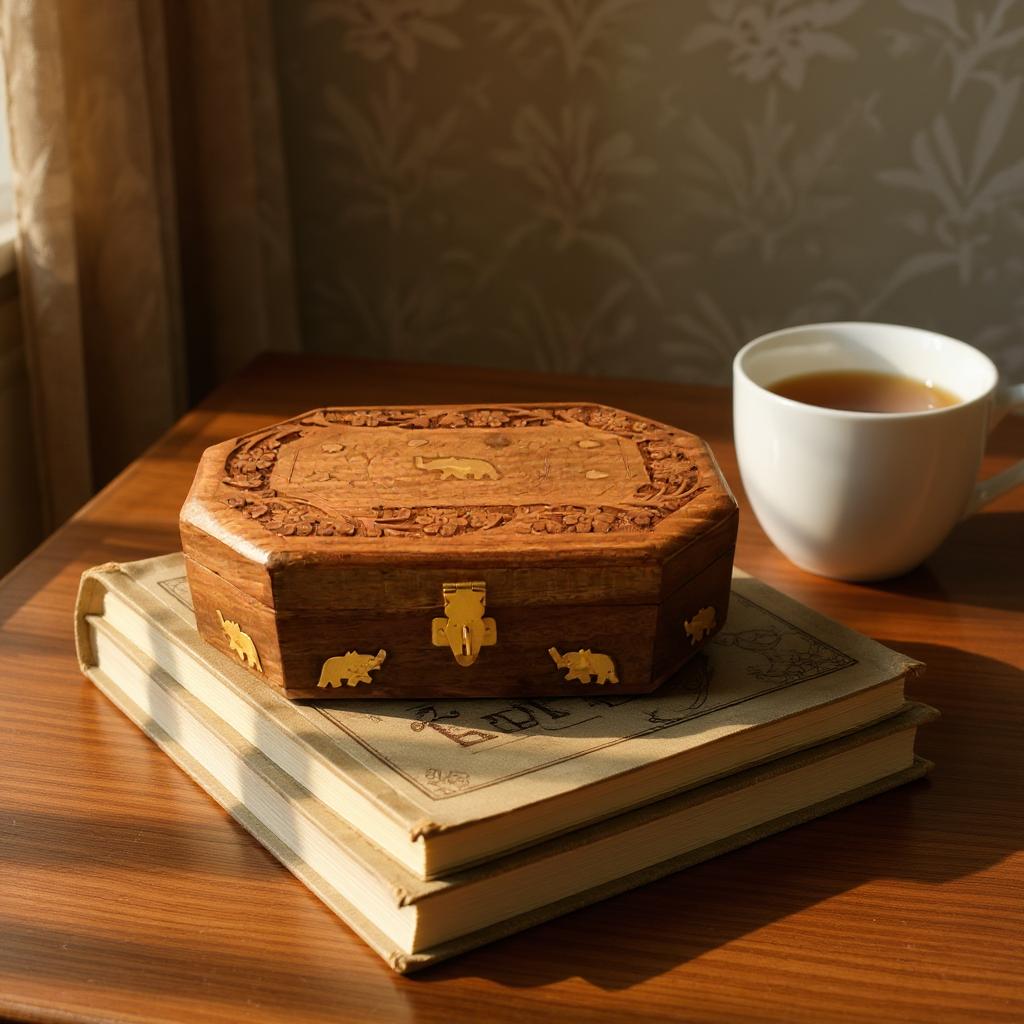 Wooden Jewelry Box | Jewelry Box Antique with Lock | Organizer for Ring, Necklace & Earrings - For Home Decor , Wedding & Anniversary Gift - 8 Inch - Apkamart