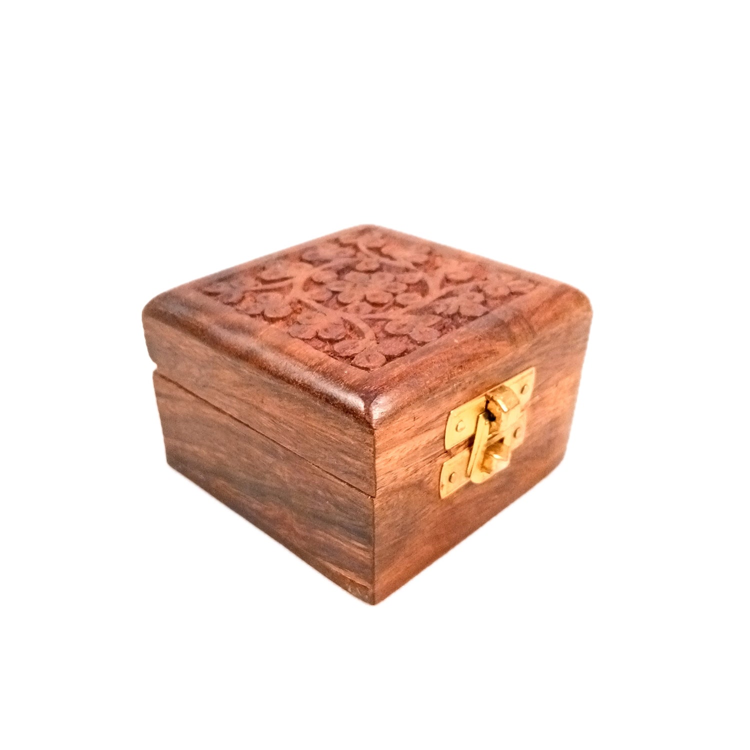 Jewellery Box | Antique Wooden Jewelry Box with Lock | Organizer for earrings, Rings, Necklace - For Dressing Table, Home Decor & Gifts - 3 Inch - Apkamart