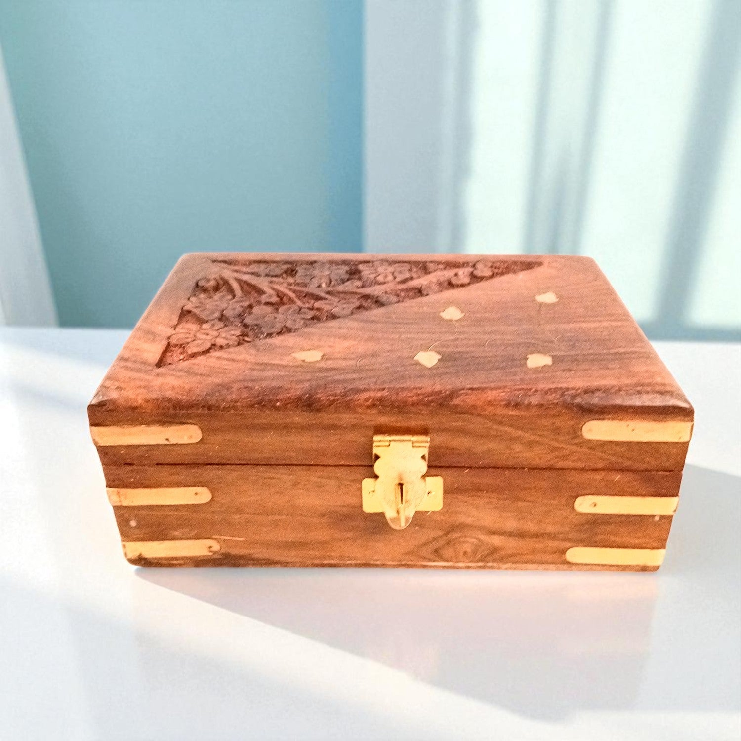 Jewellery Box | Multi-Purpose Storage Box | Wooden Jewelry Box with Lock - For Dressing Table, Home & Table Decor, Organization & Gifts - 8 Inch (Set Of 3) - Apkamart