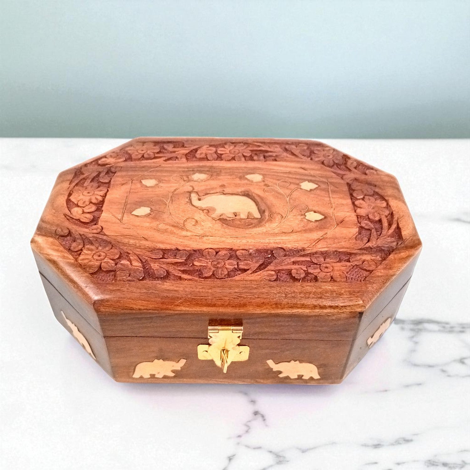 Wooden Jewelry Box | Jewelry Box Antique with Lock | Organizer for Ring, Necklace & Earrings - For Home Decor , Wedding & Anniversary Gift - 8 Inch (Set Of 3) - Apkamart