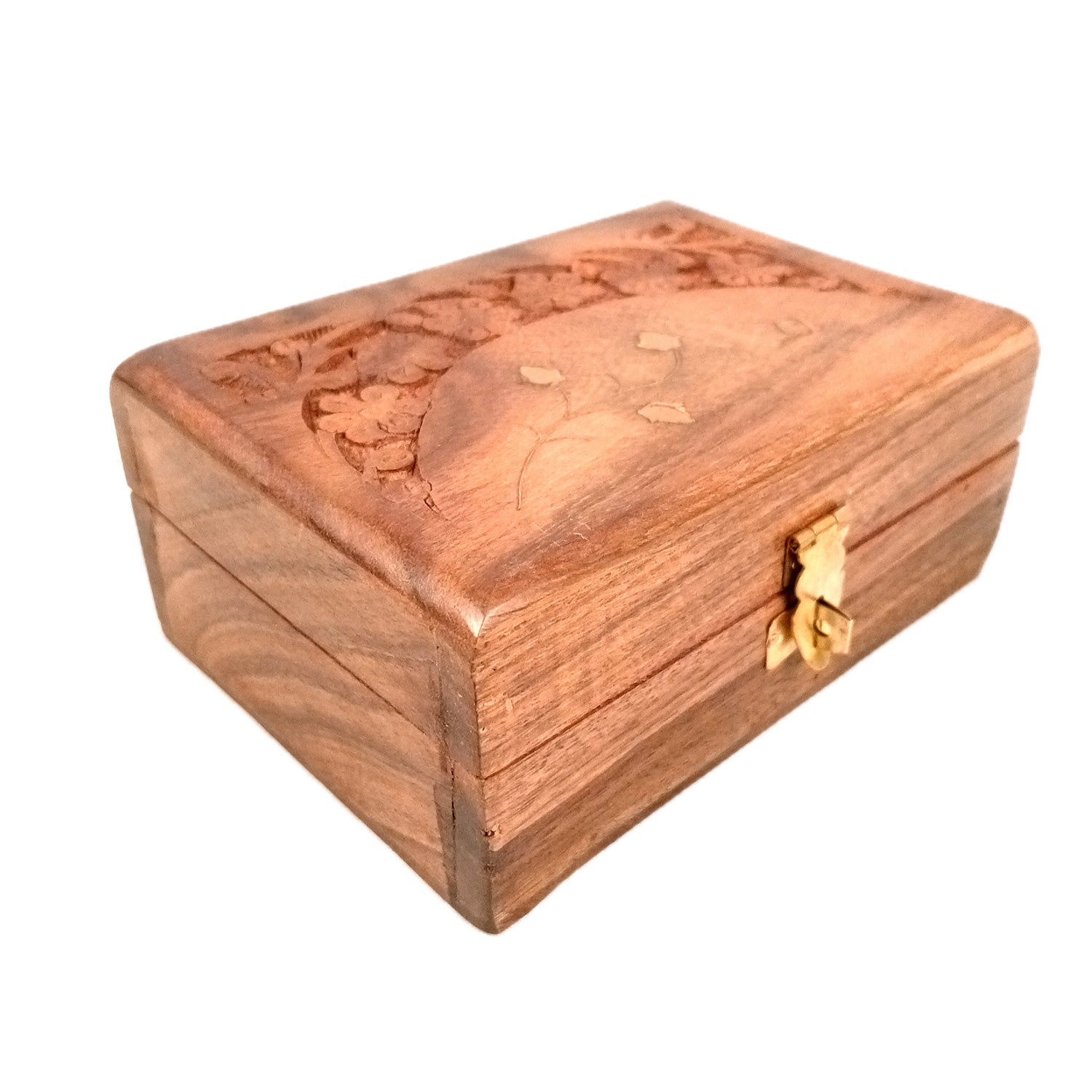 Jewelry Box Antique | Multi-Purpose Wooden Organizer | Decorative Jewelry Box with Lock - For Home Decor, Earring, Necklace & Gifts - 6 Inch (Pack Of 2) - Apkamart