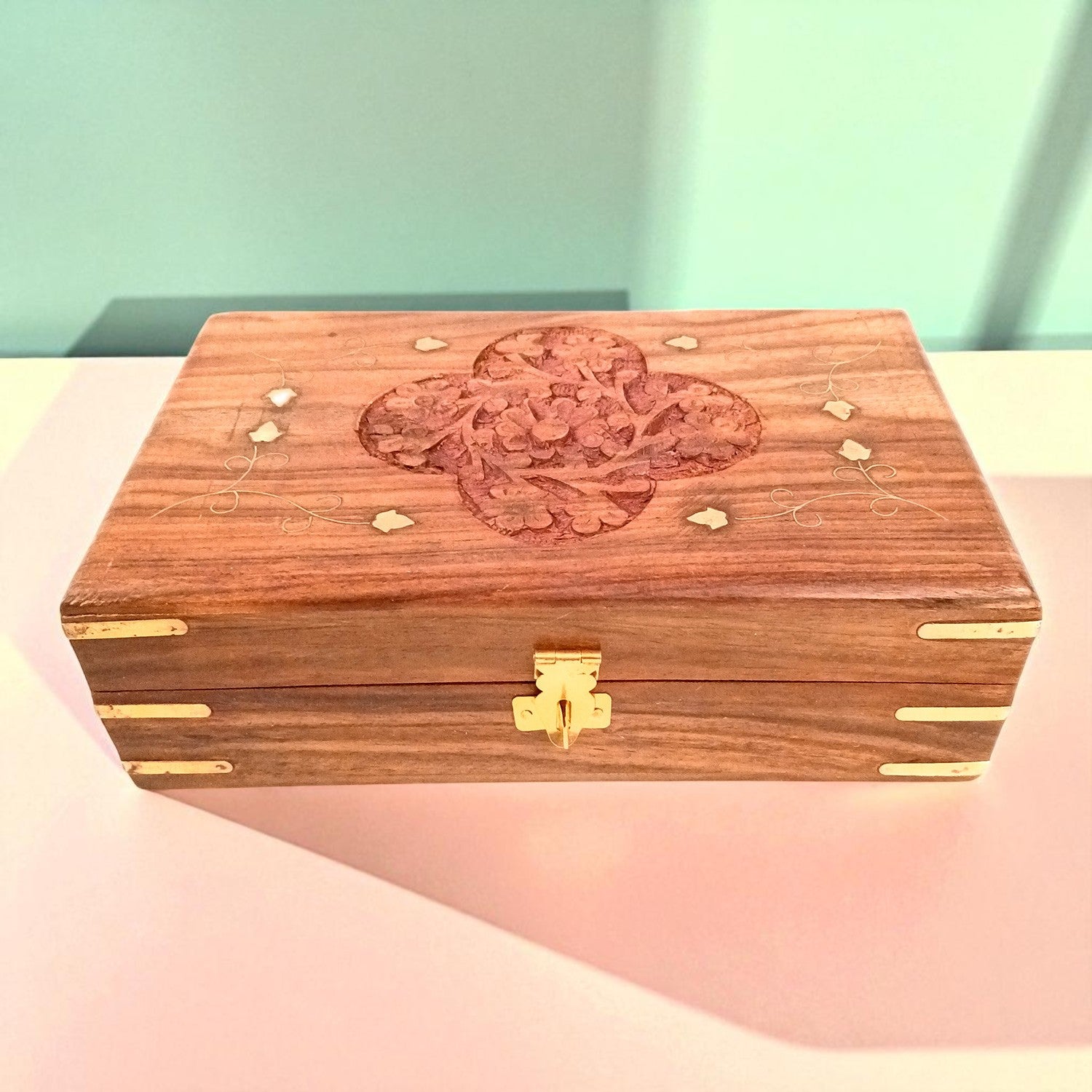 Jewellery Box | Multi-Purpose Storage Box | Wooden Jewelry Box with Lock - For Dressing Table, Home & Table Decor, Organization & Gifts - 8 Inch (Set Of 3) - Apkamart